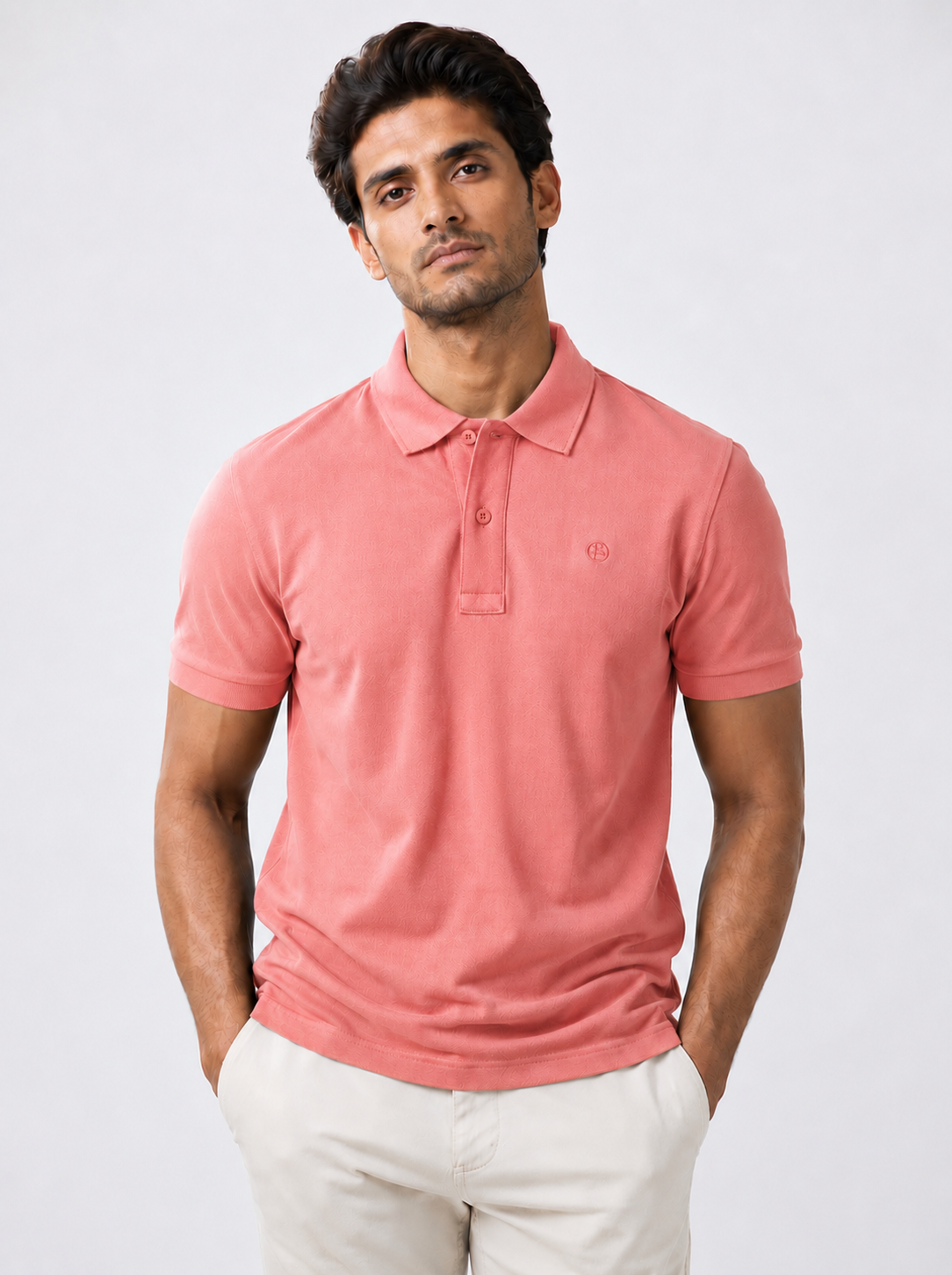 Emerald Polo Slim- Coral
