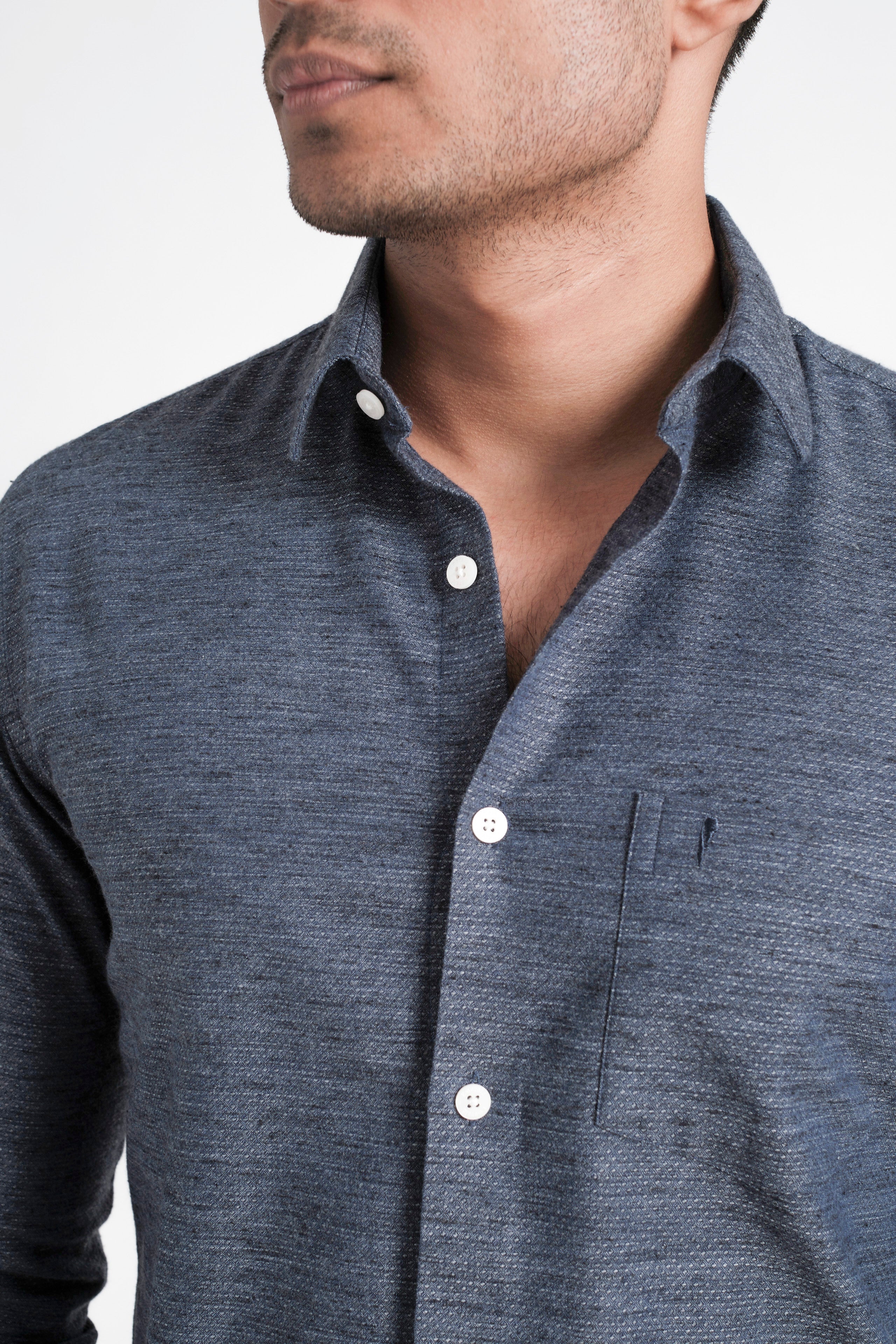 Emerald Fashion Dobby Slim Fit - Estate Blue