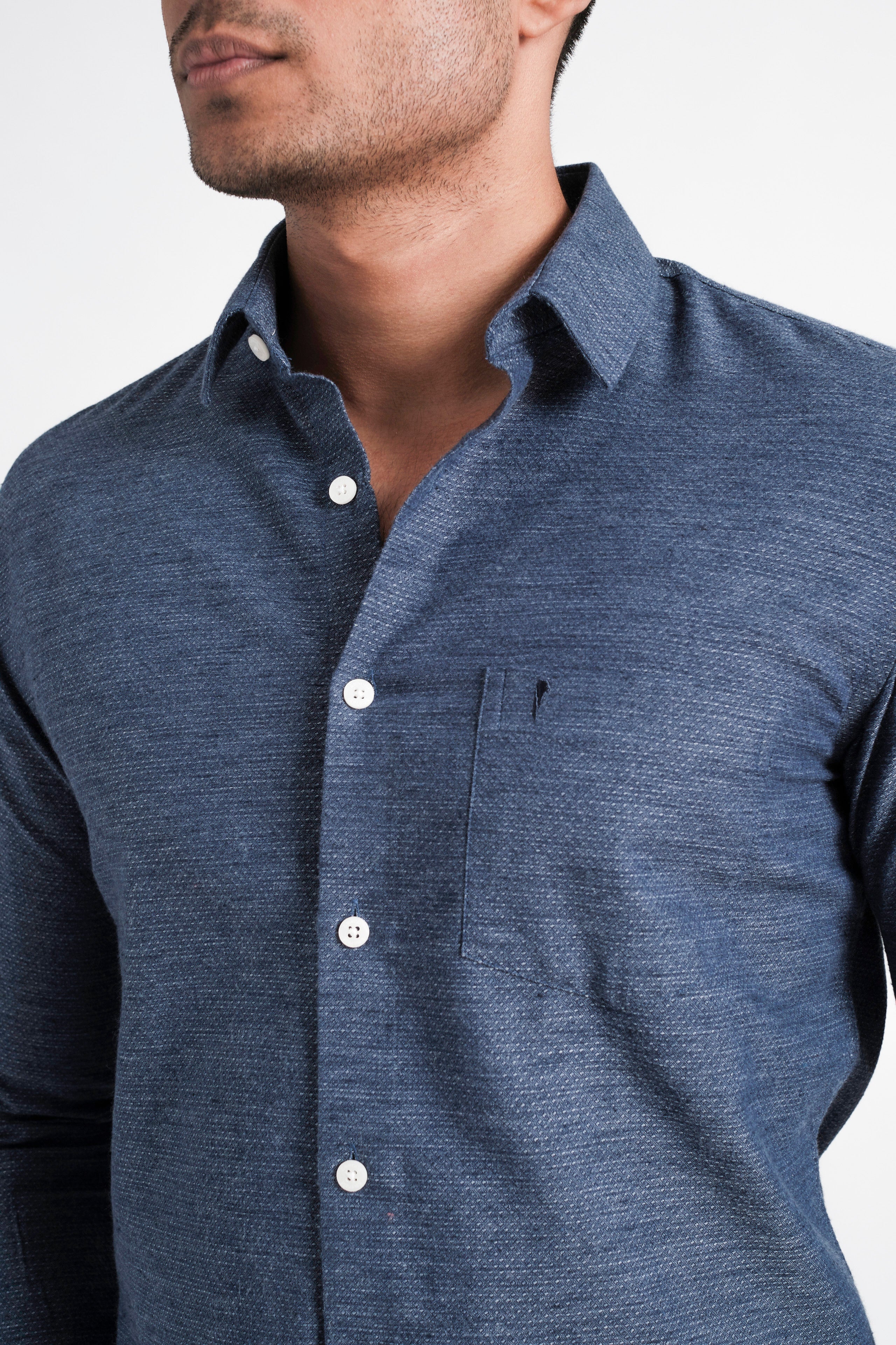 Emerald Fashion Dobby Slim Fit - Navy