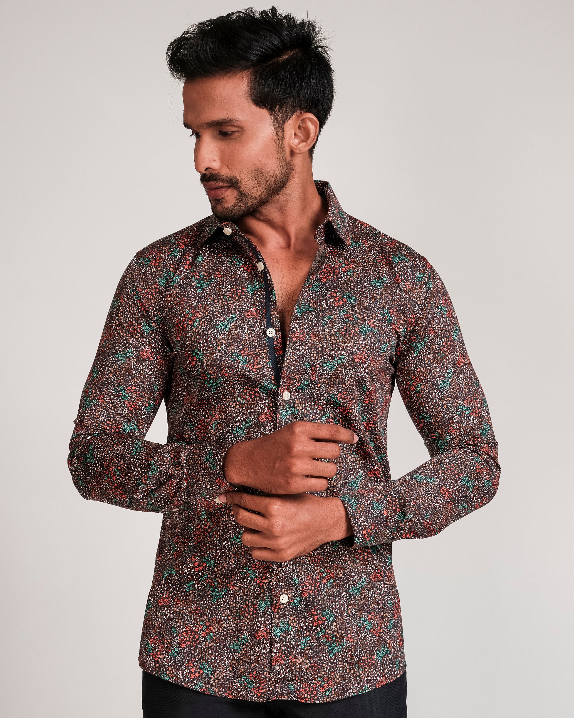 Fashion Printed Slim Fit-Black Inck