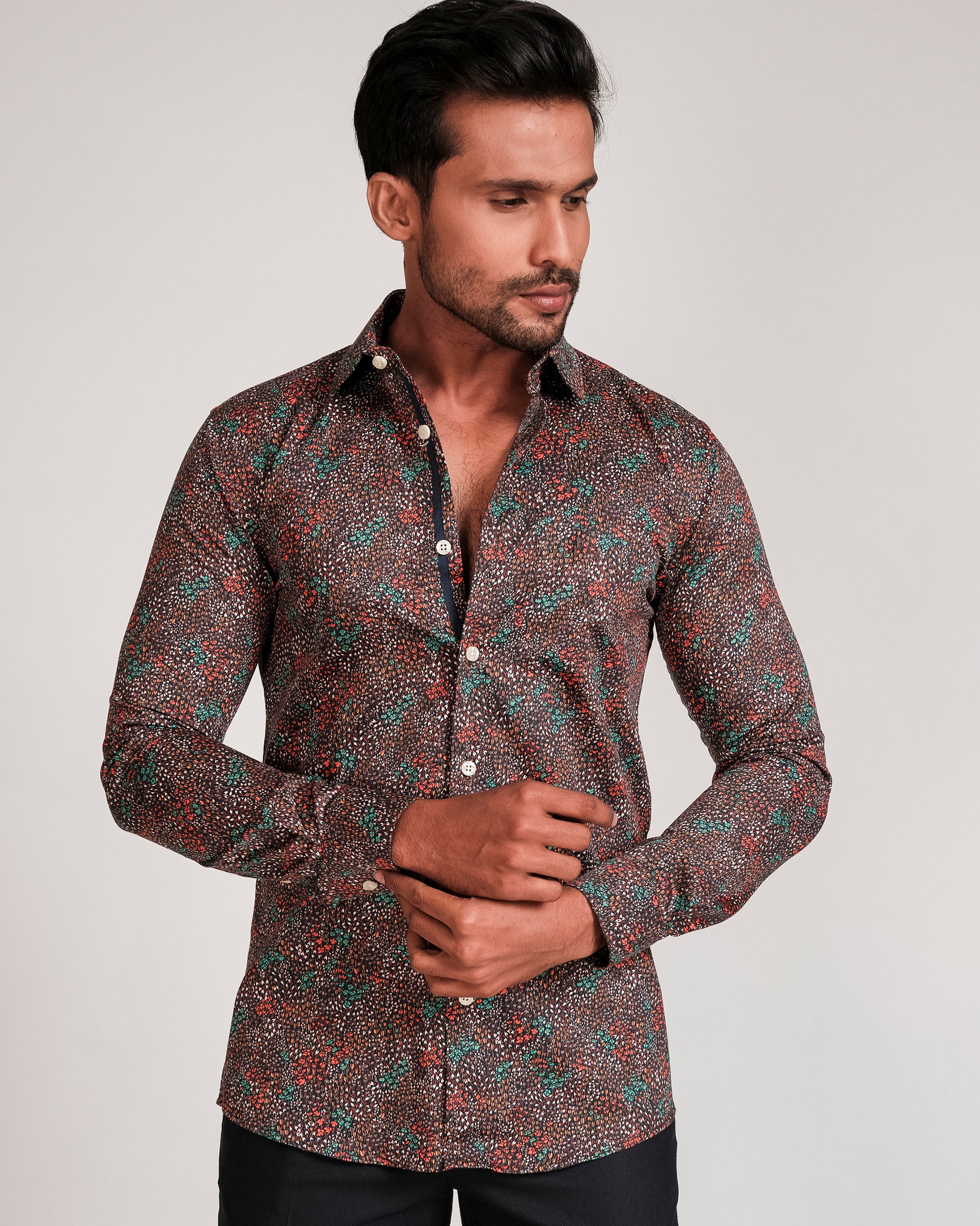 Fashion Printed Slim Fit-Black Inck