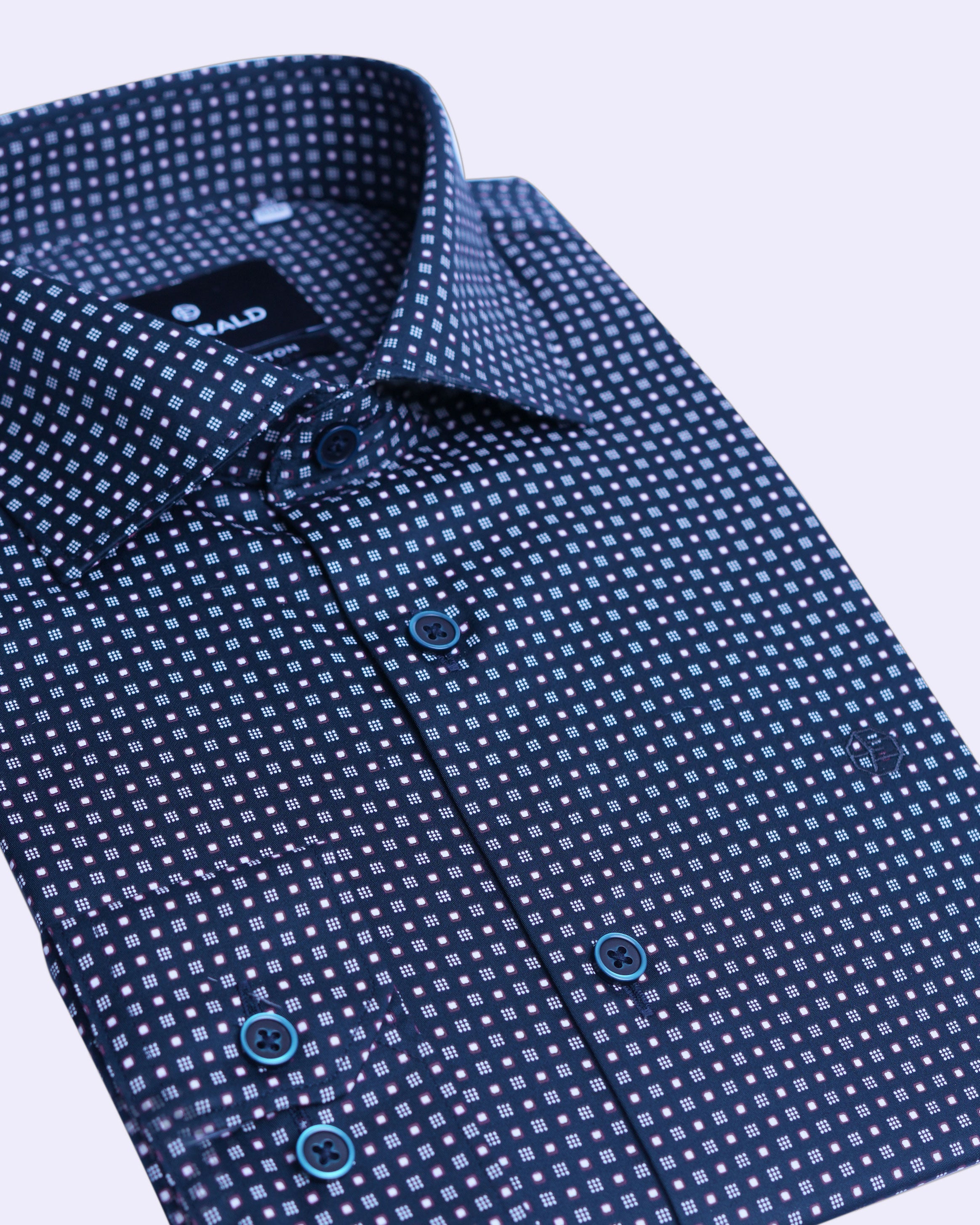 Emerald Evening Printed Slim Fit - True Navy