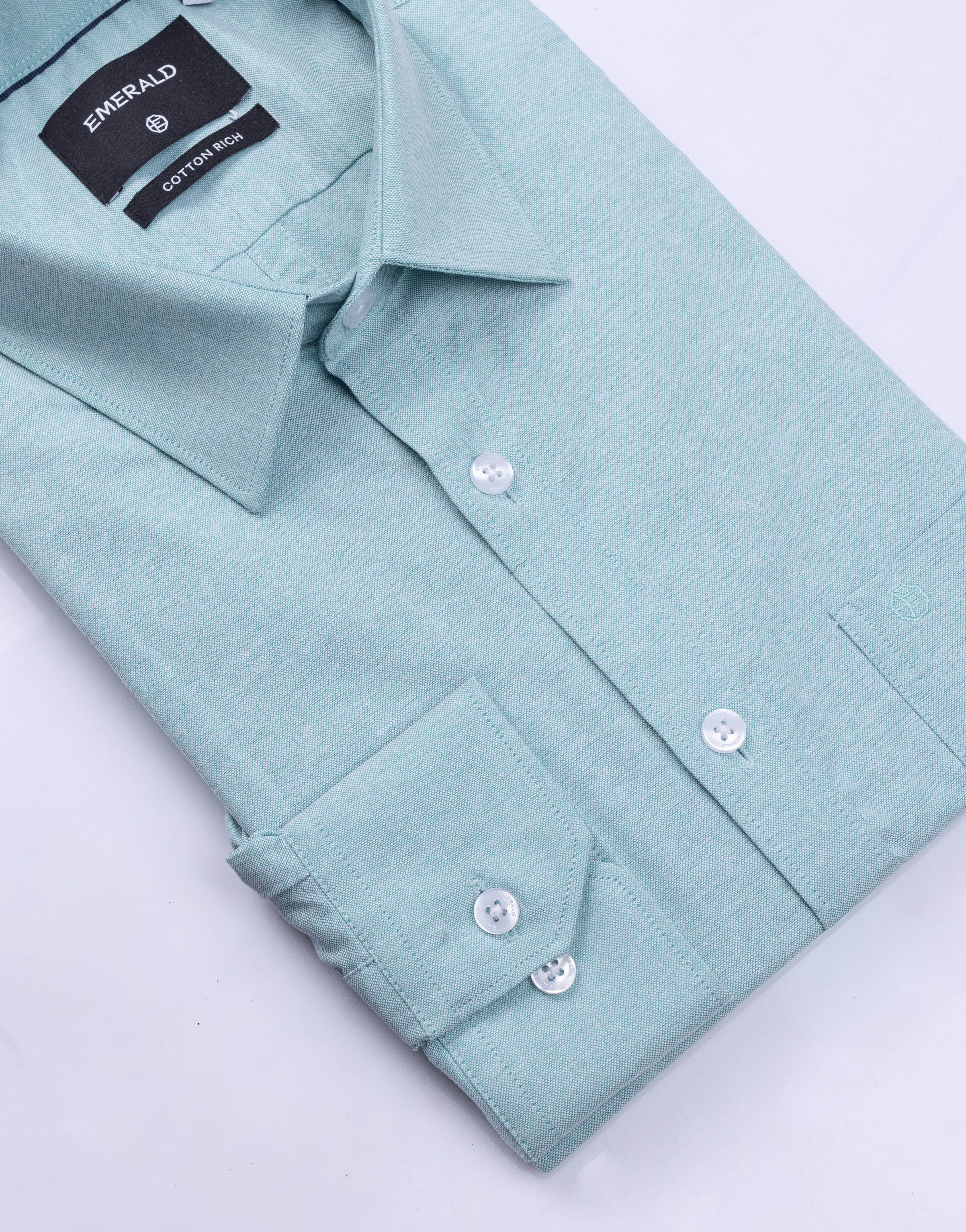 Emerald Formal Oxford Slim Fit - Dusty Jade Green