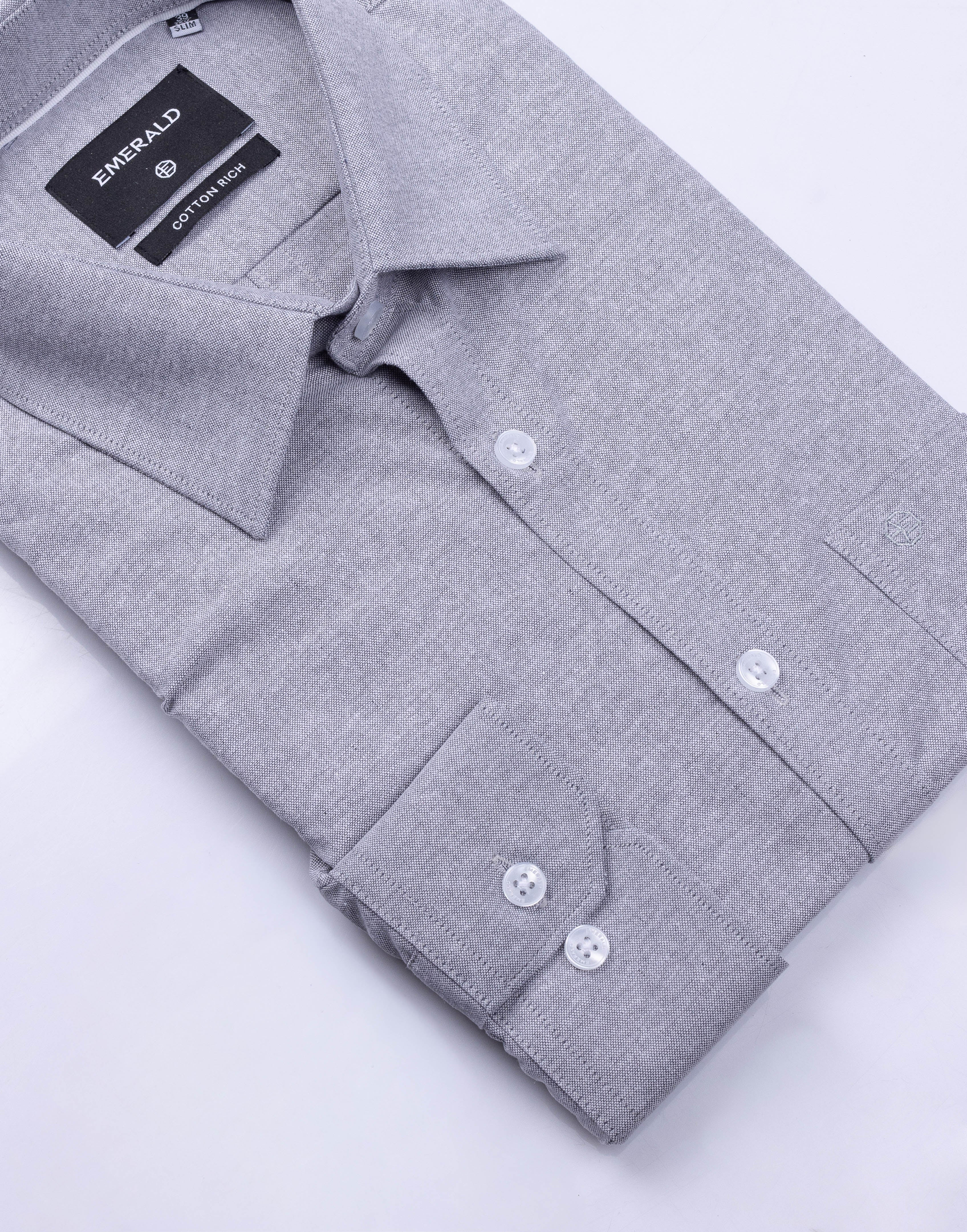 Emerald Formal Oxford Slim Fit - Castor Gray