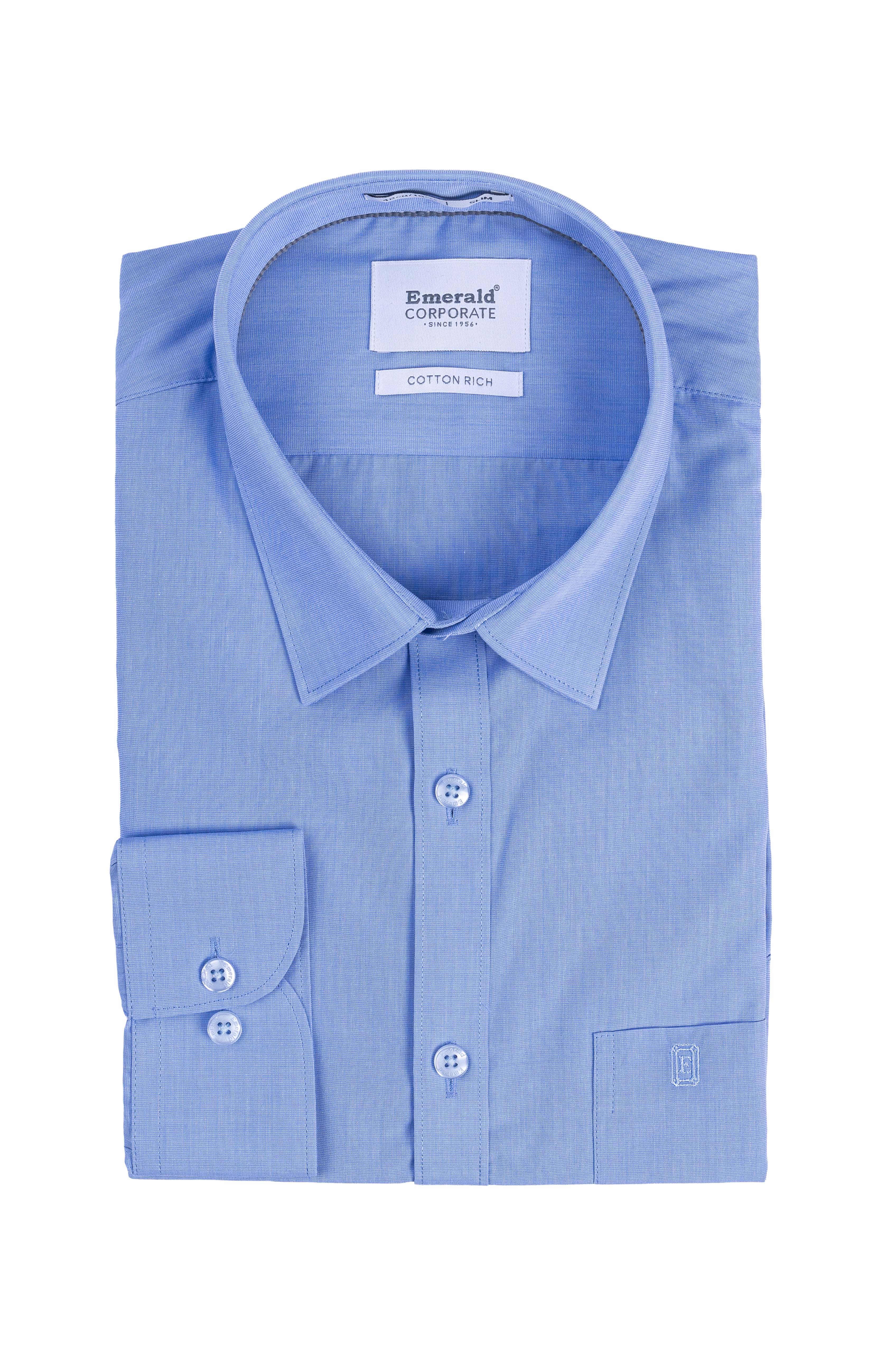 Emerald Corporate Fil A Fil Slim Fit - Vista Blue