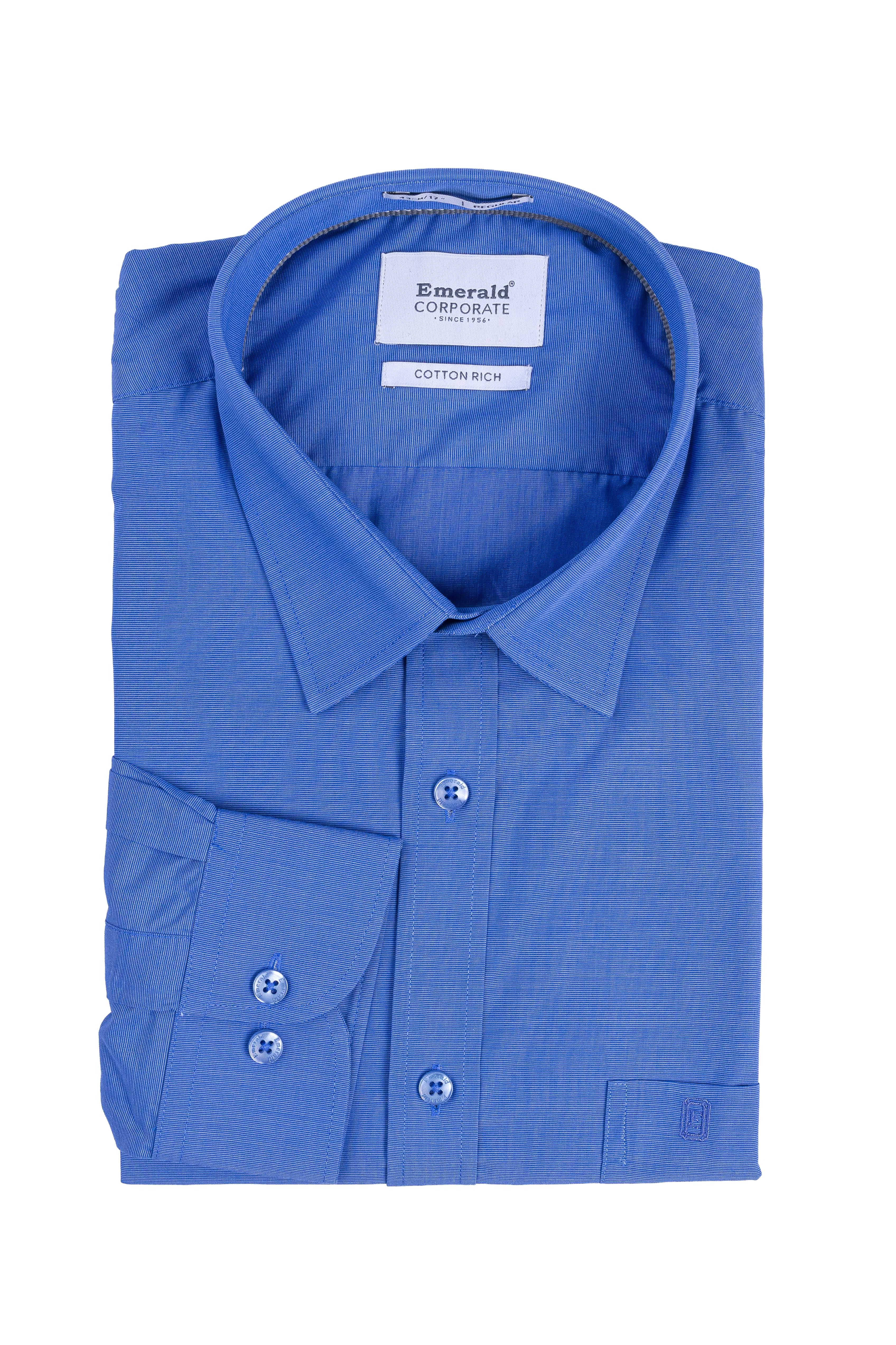 Emerald Corporate Fil A Fil Regular Fit - Sky