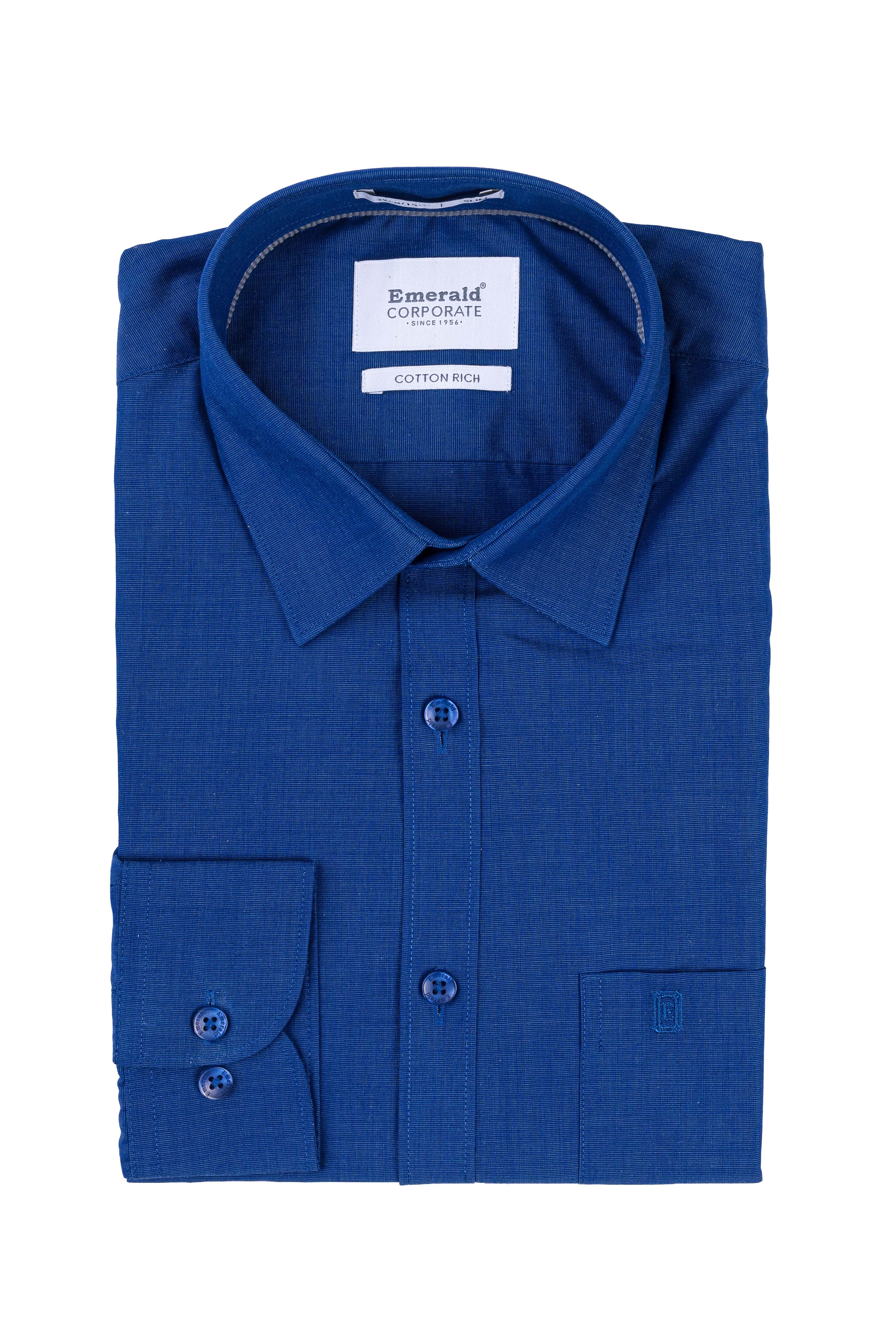 Emerald Corporate Fil A Fil Slim Fit - True Blue