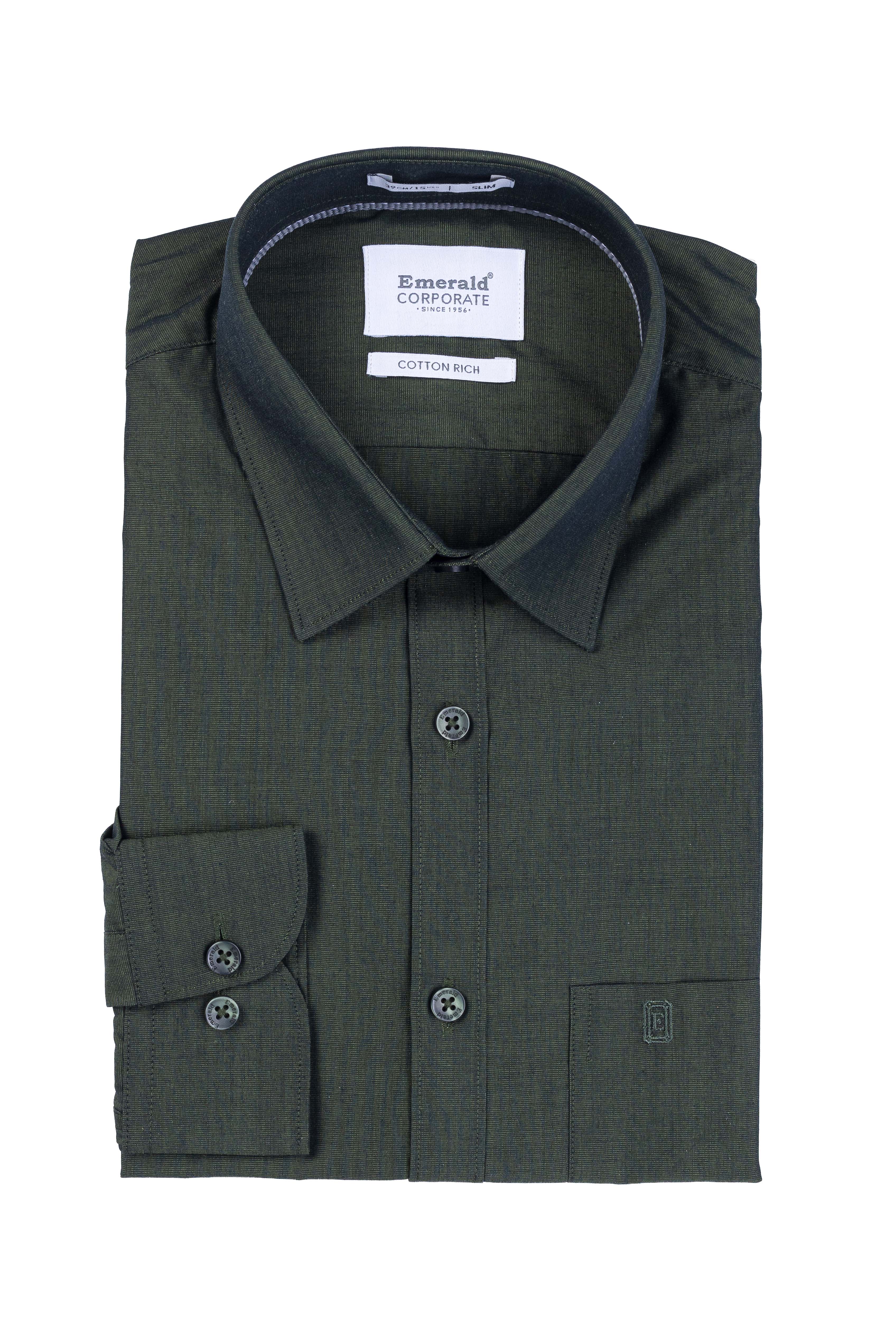 Emerald Corporate Fil A Fil Slim Fit - Posy Green