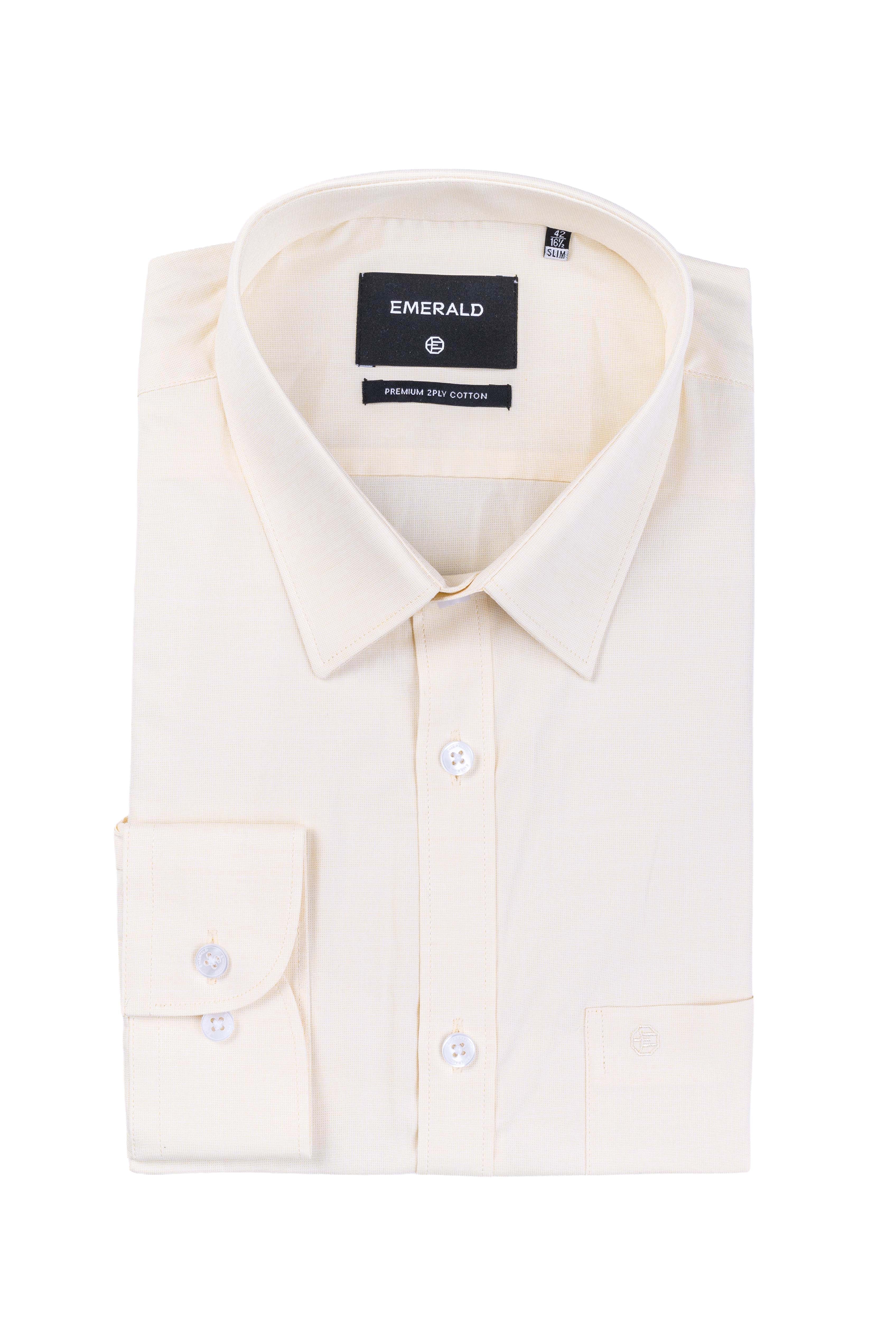 Emerald Formal Plain Slim Fit - Yellow Cream Gold