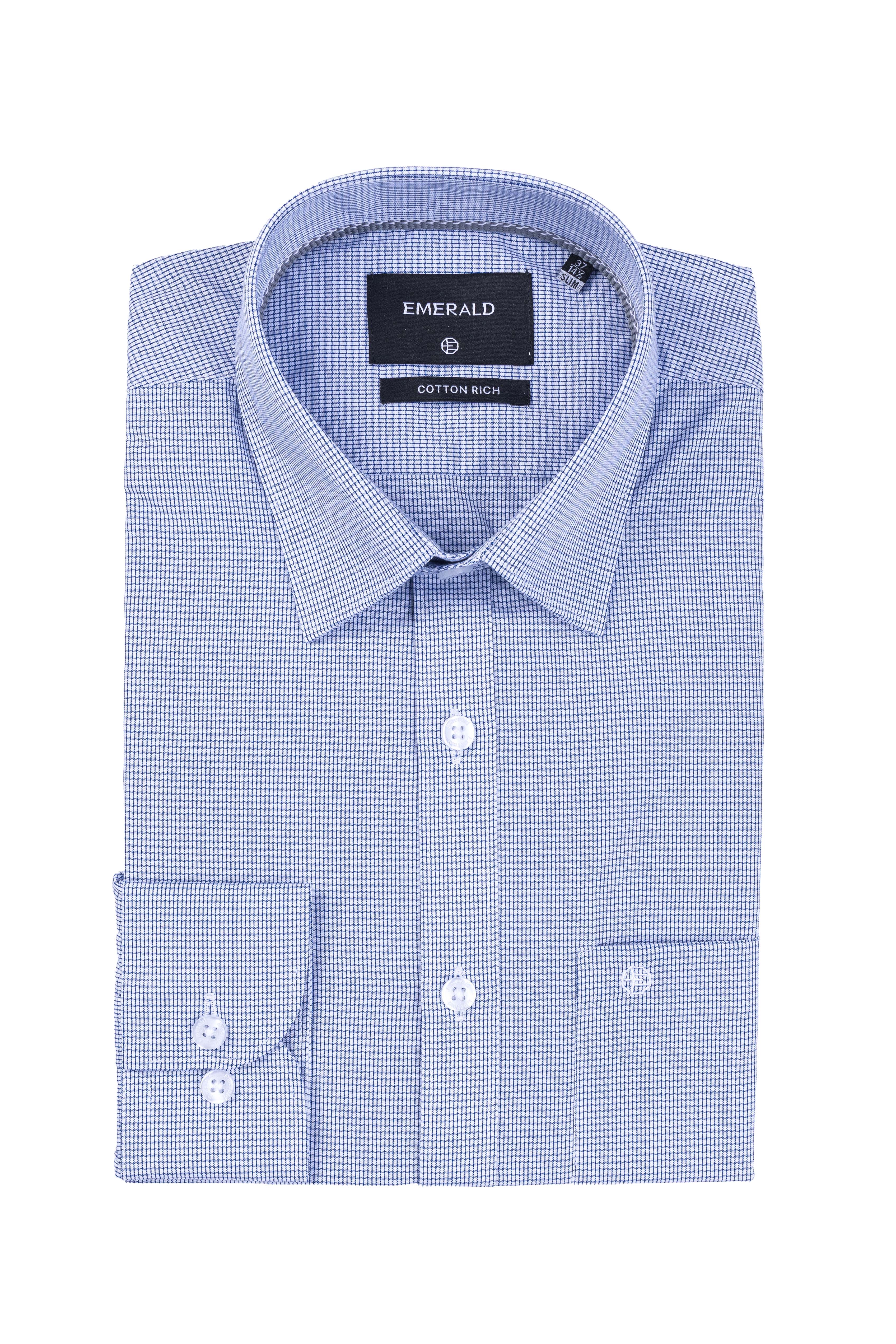 Emerald Corporate Micro Checks Slim Fit - Astral Aura