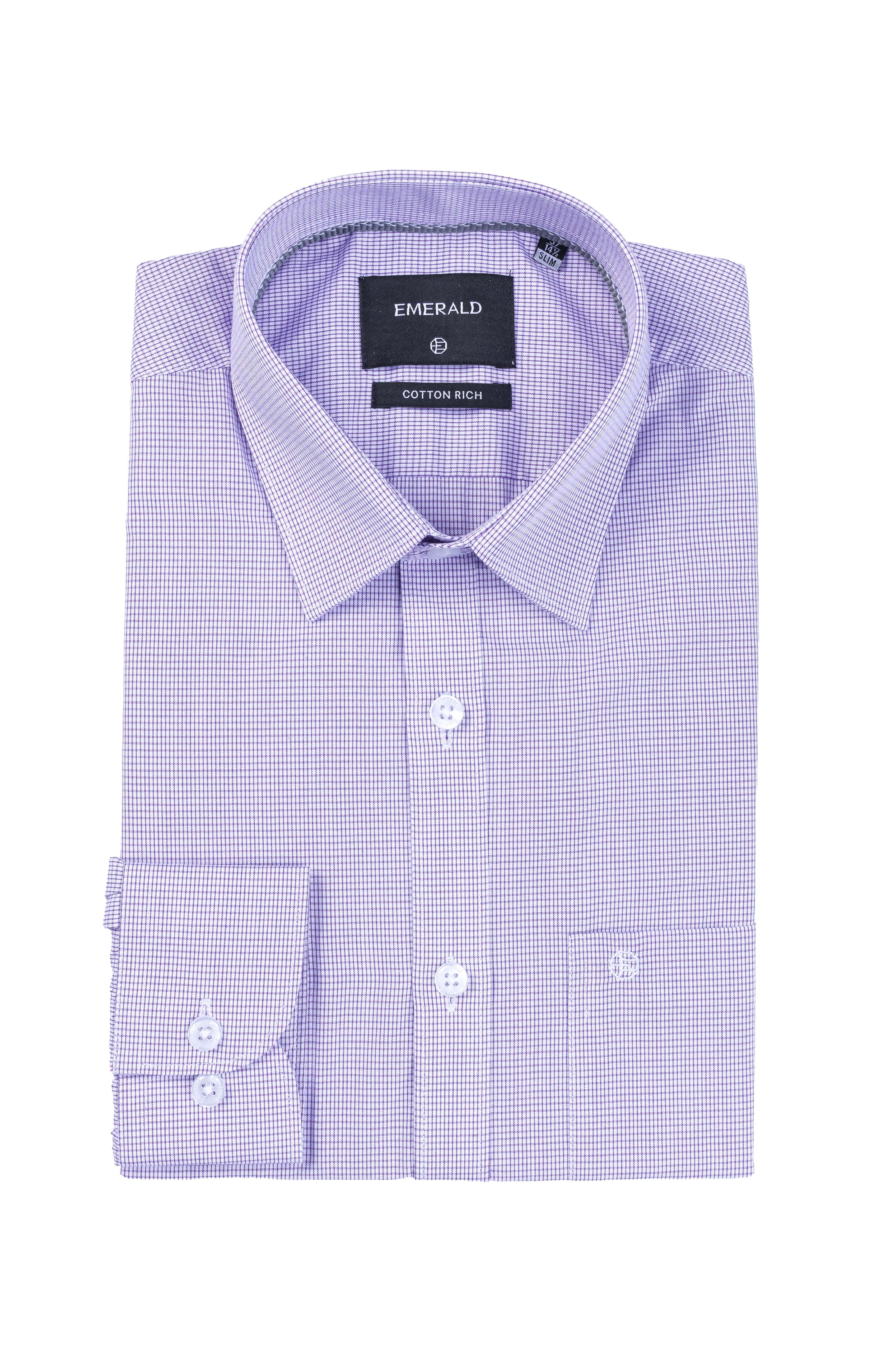 Emerald Corporate Micro Checks Slim Fit - Medium Violet