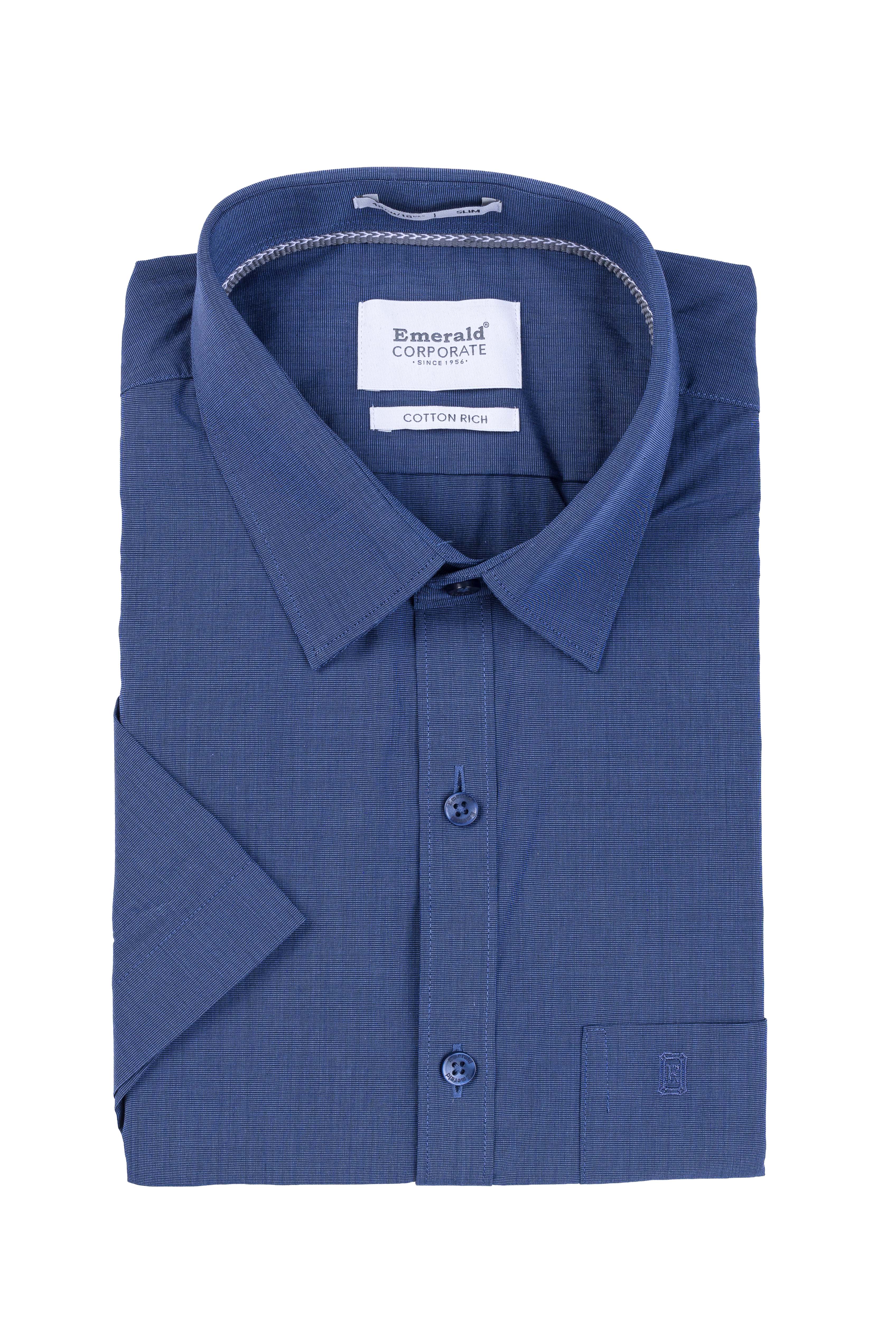 Emerald Corporate Fil A Fil Slim Fit - Navy