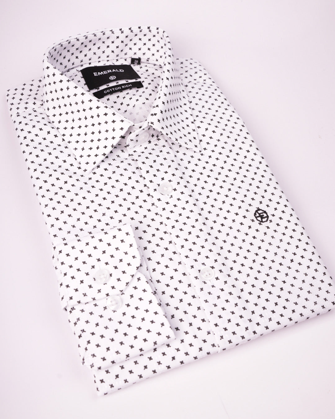 Emerald Formal Printed Slim Fit - Black Inck