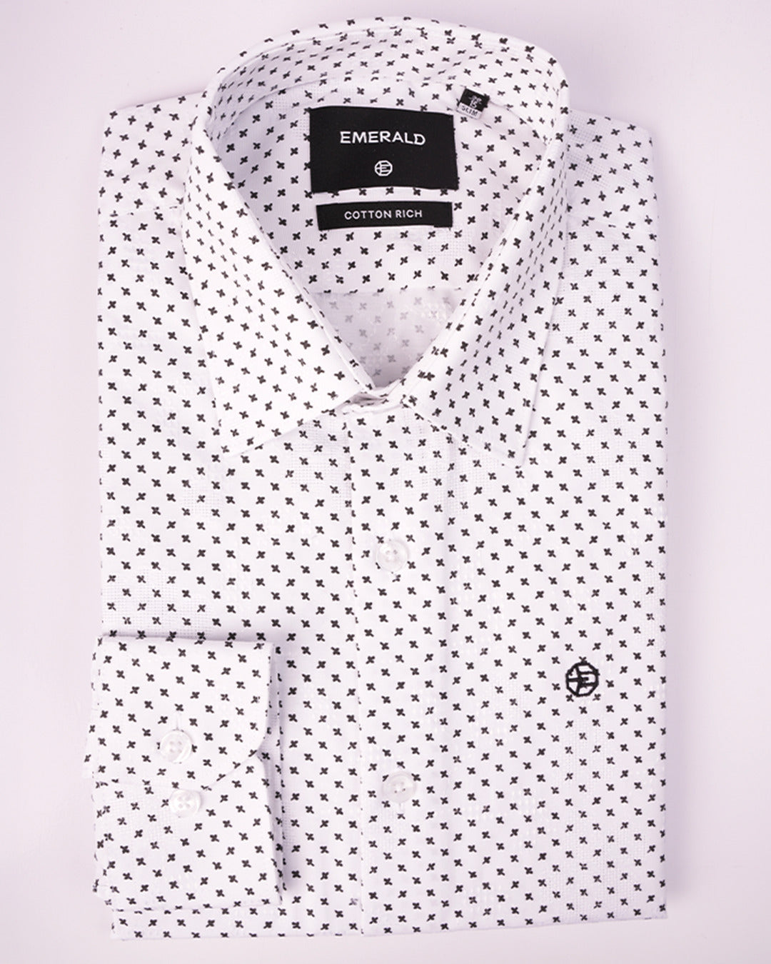 Emerald Formal Printed Slim Fit - Black Inck