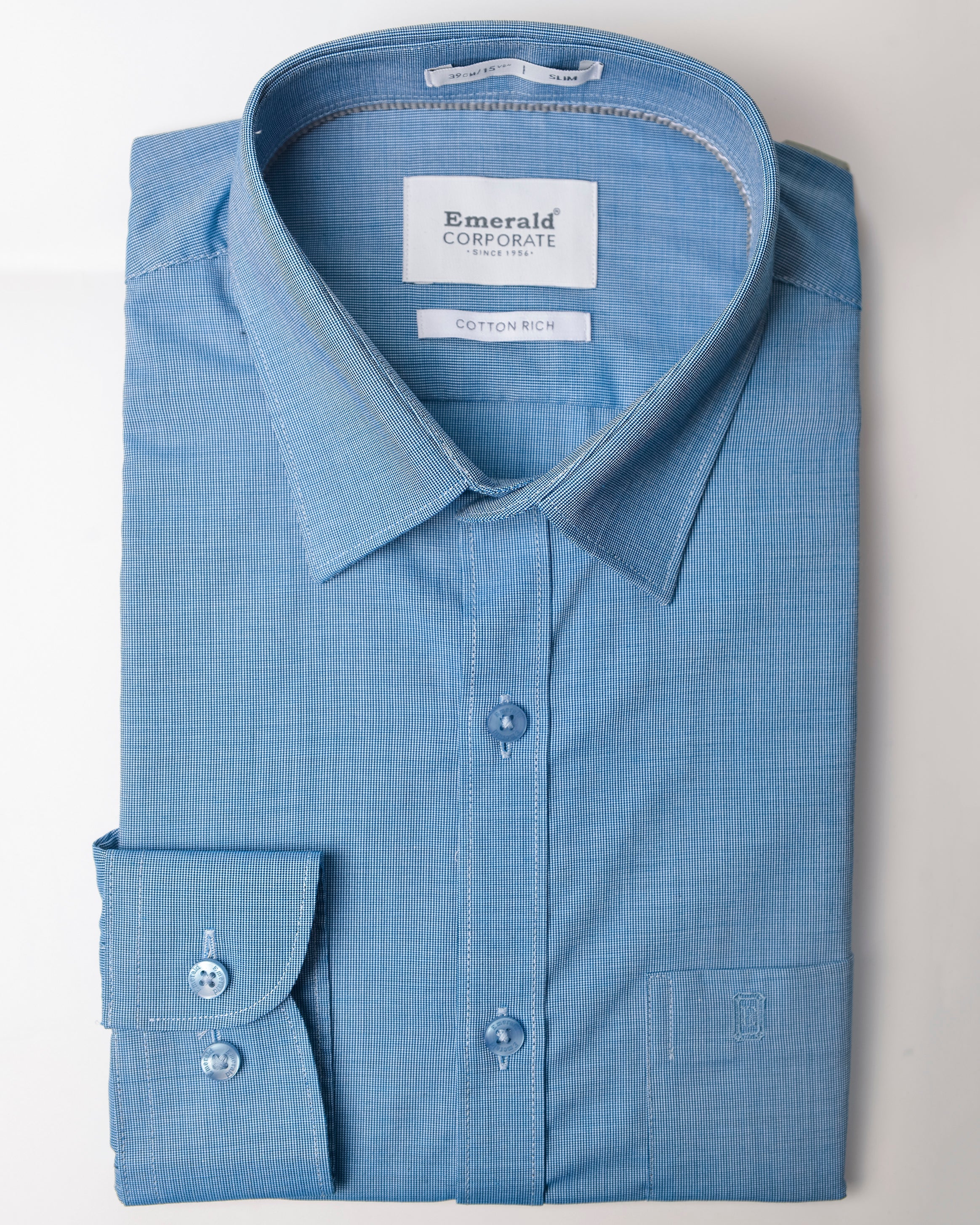 Emerald Corporate Tril A Fil Slim Fit-Brilliant Blue