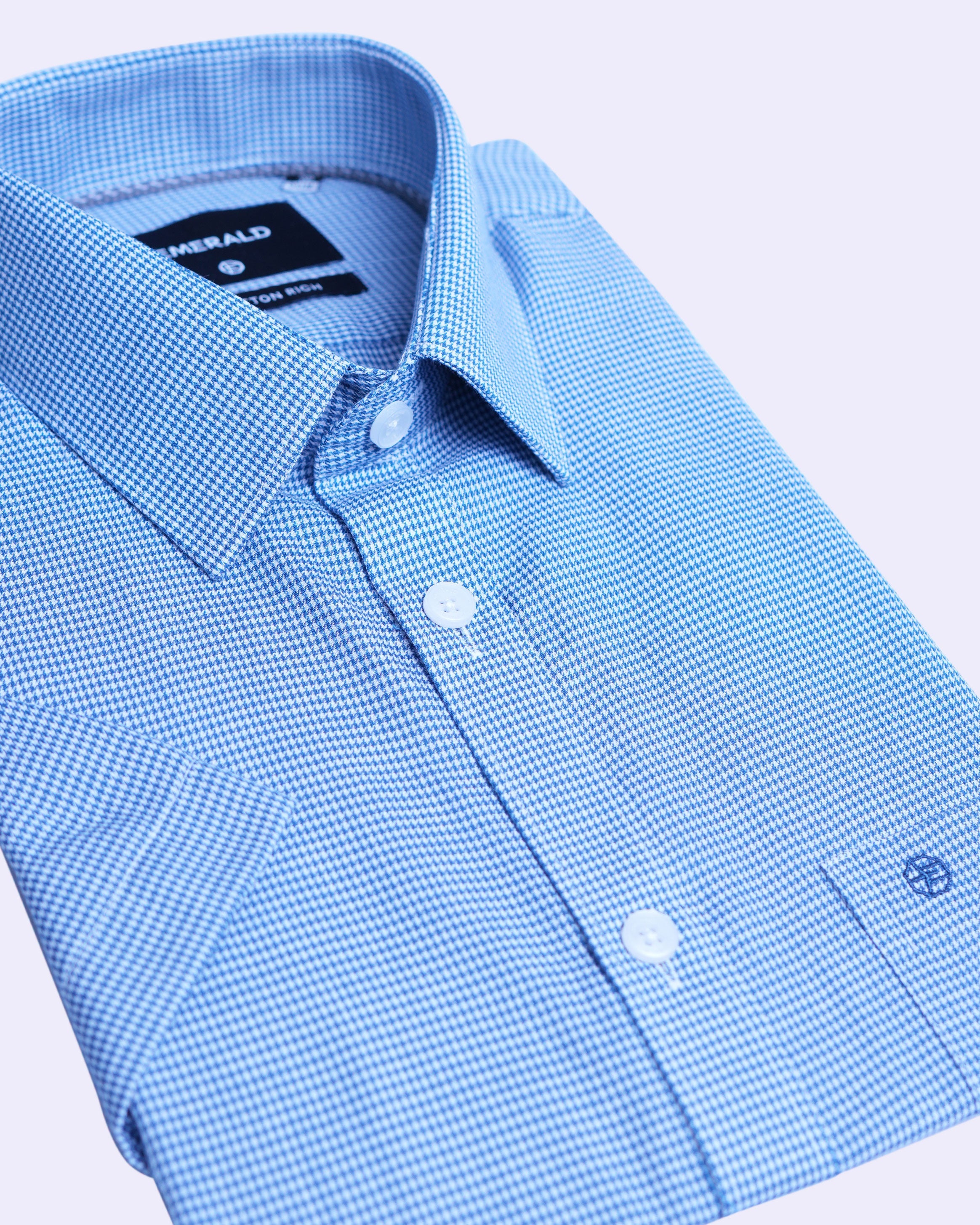 Emerald Corporate Pique Dobby Regular Fit - Sky Blue