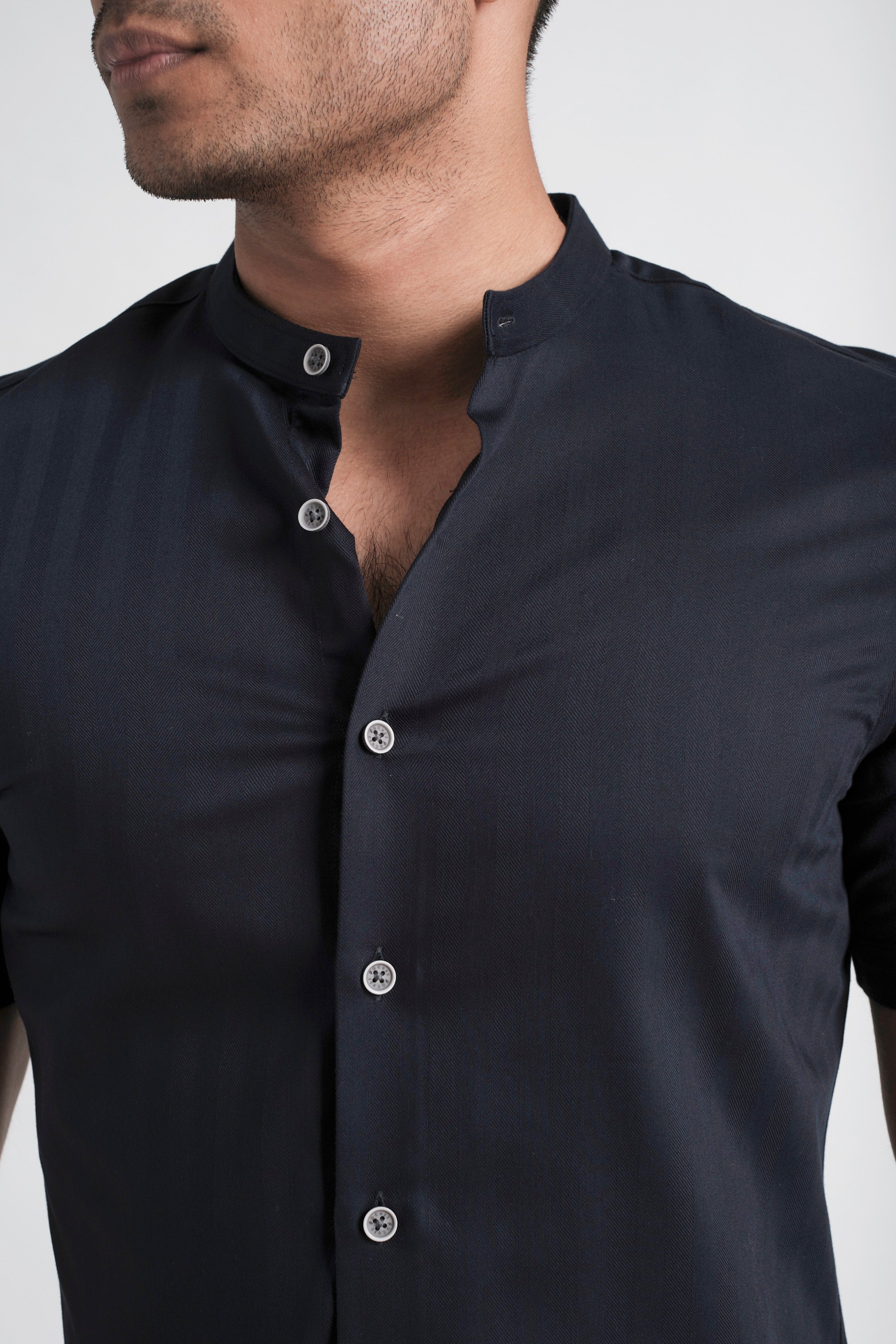 Focuss Dobby Slim Fit-Navy