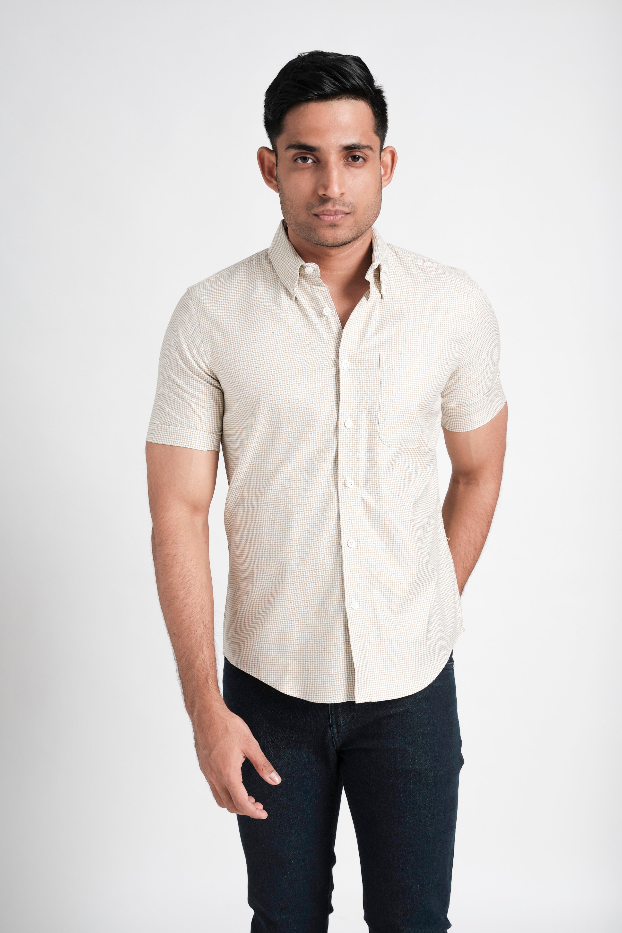 Focuss Dobby Slim Fit-Mustard