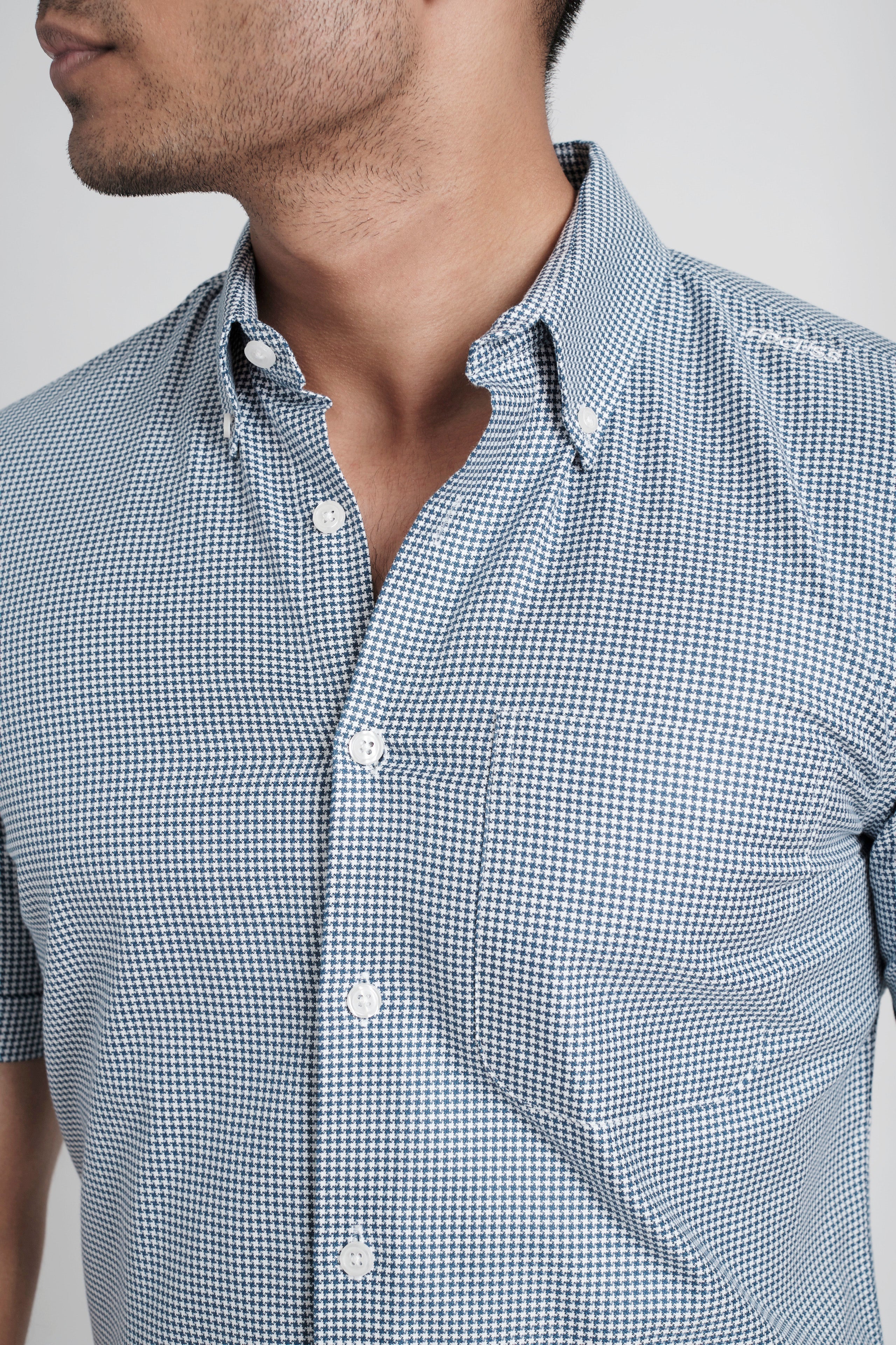 Focuss Dobby Slim Fit-Royal