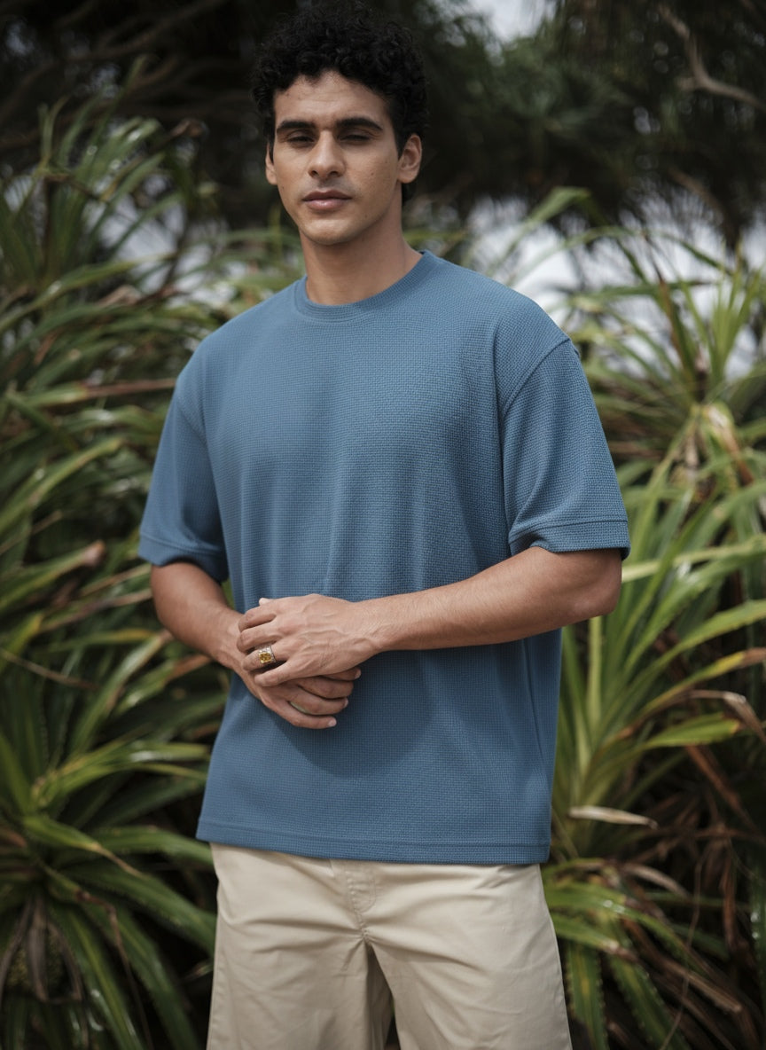 EMERALD - CREW NECK OVERSIZE REMOVE SHOULDER-MID NIGHT