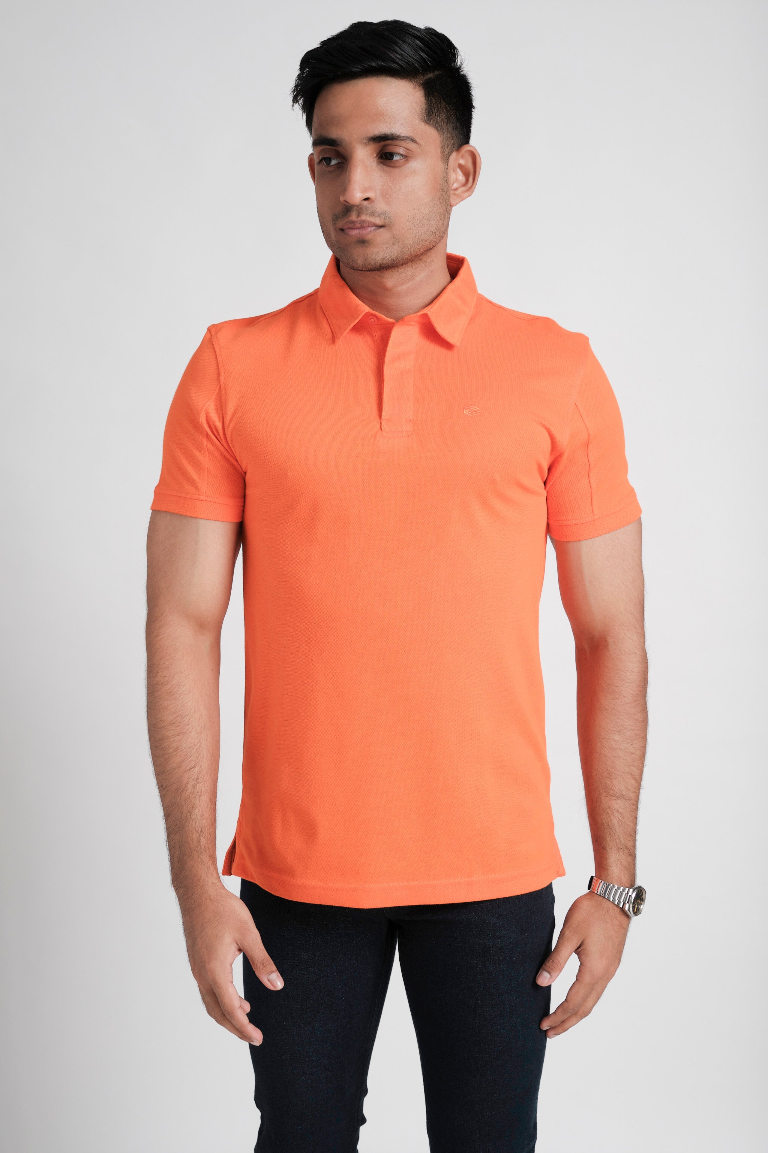 Polo Plain Slim Fit-Orange