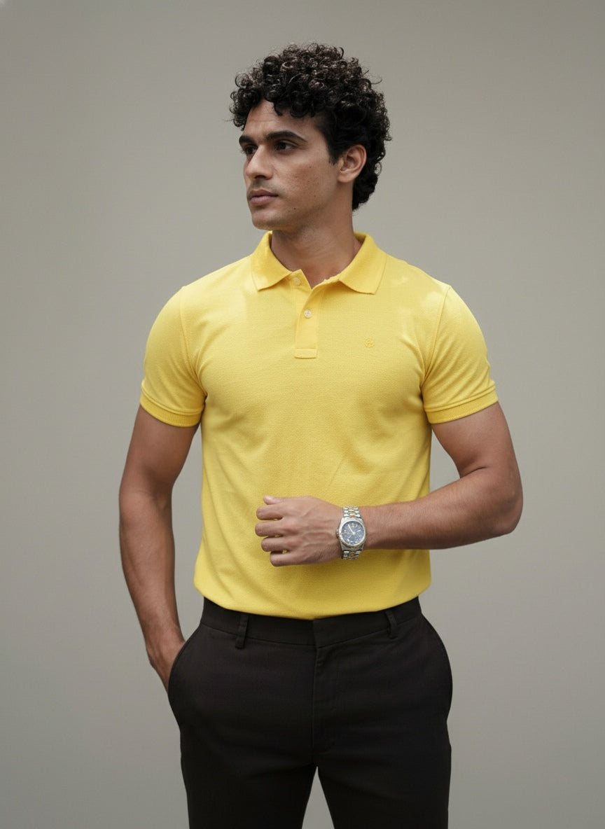 EMERALD POLO SLIM FIT- YELLOW MIMOSA