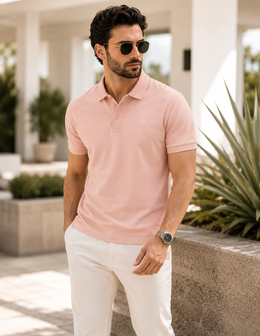 Emerald polo Slim Fit- Peony