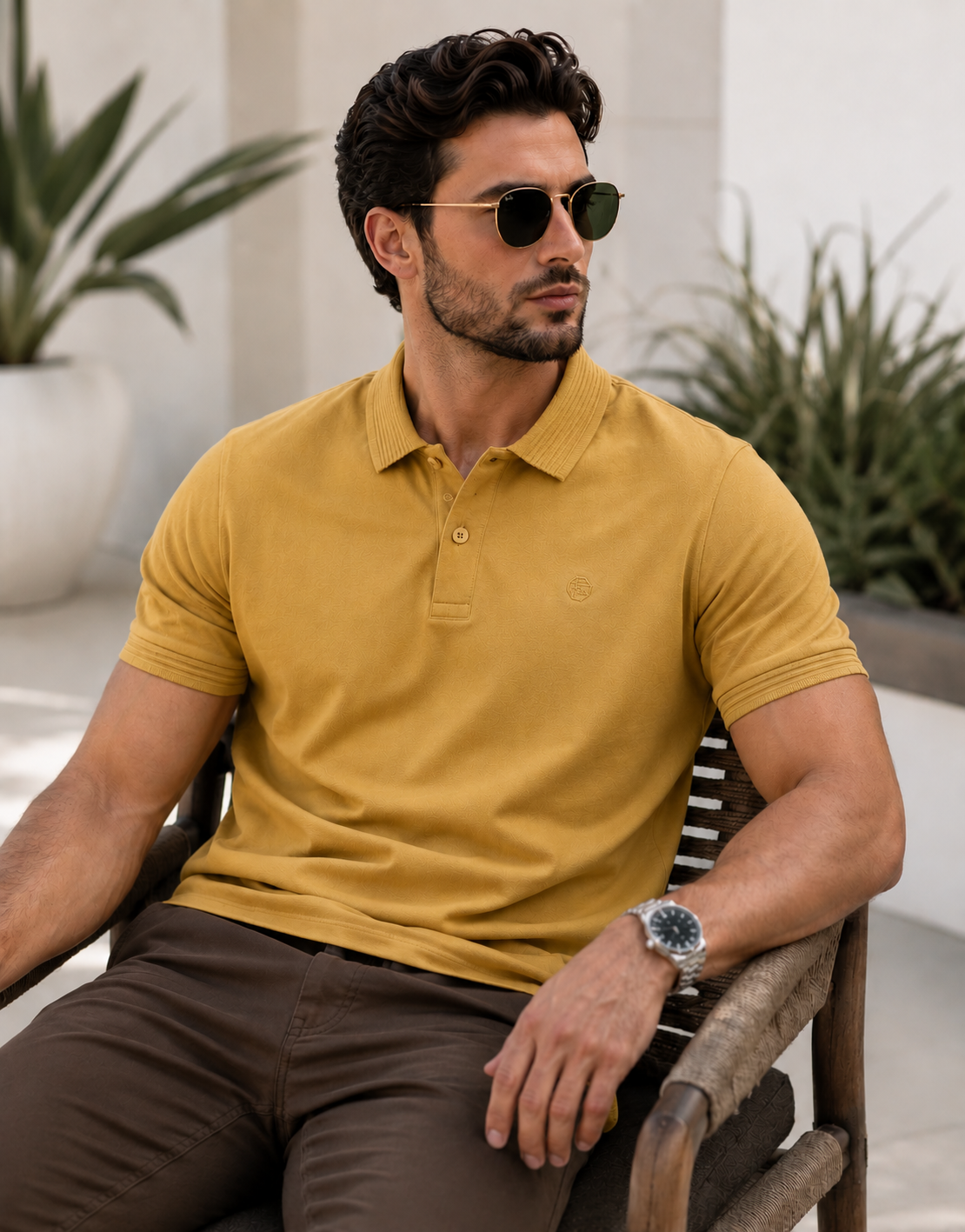Emerald polo Slim Fit- Yellow Gold