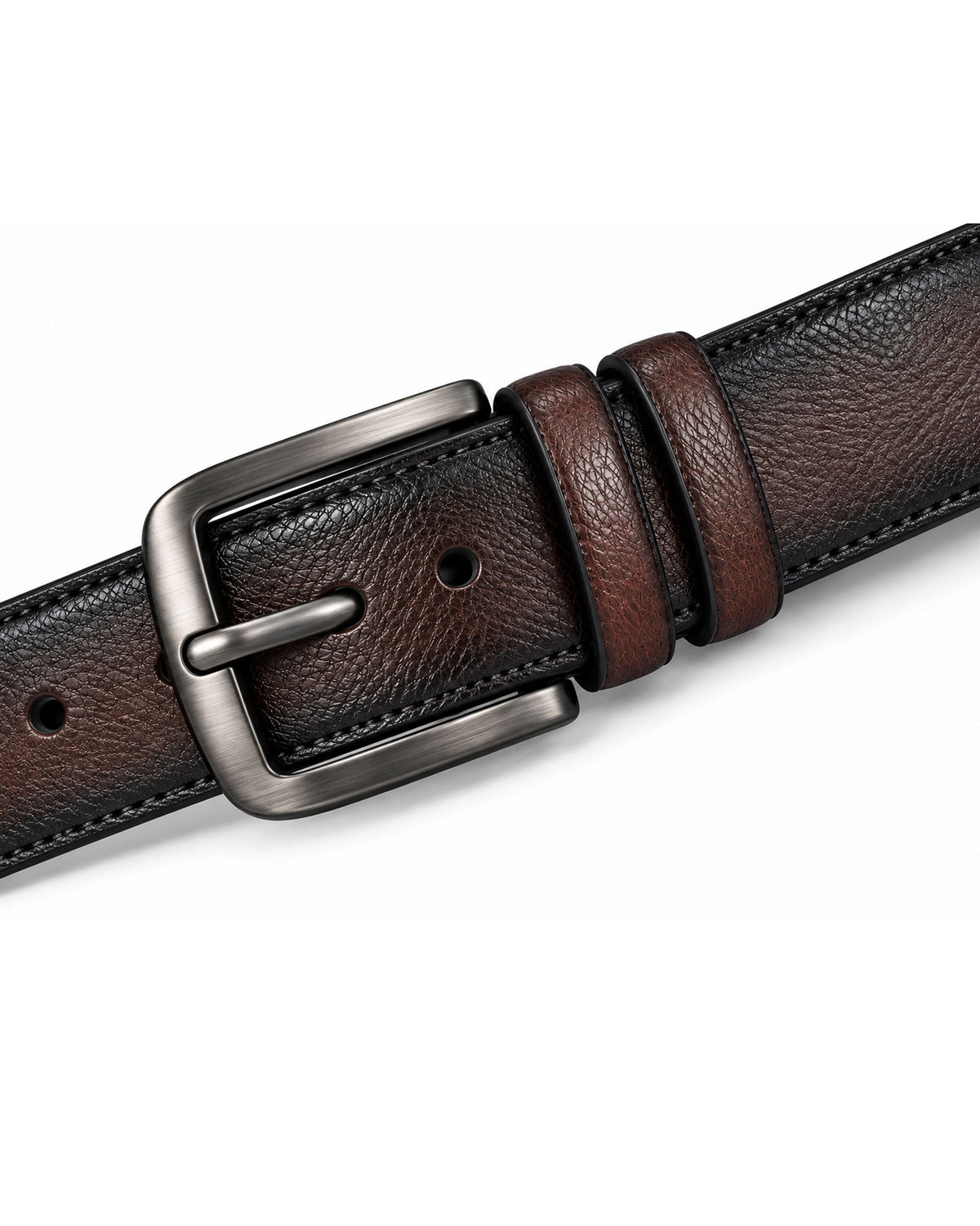 Emerald Shadow Edge Textured Belt – Brown