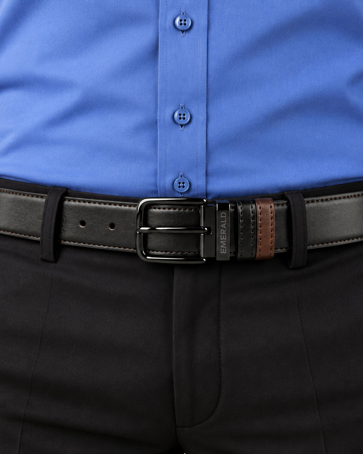 Emerald Classic Black Pin Buckle Belt