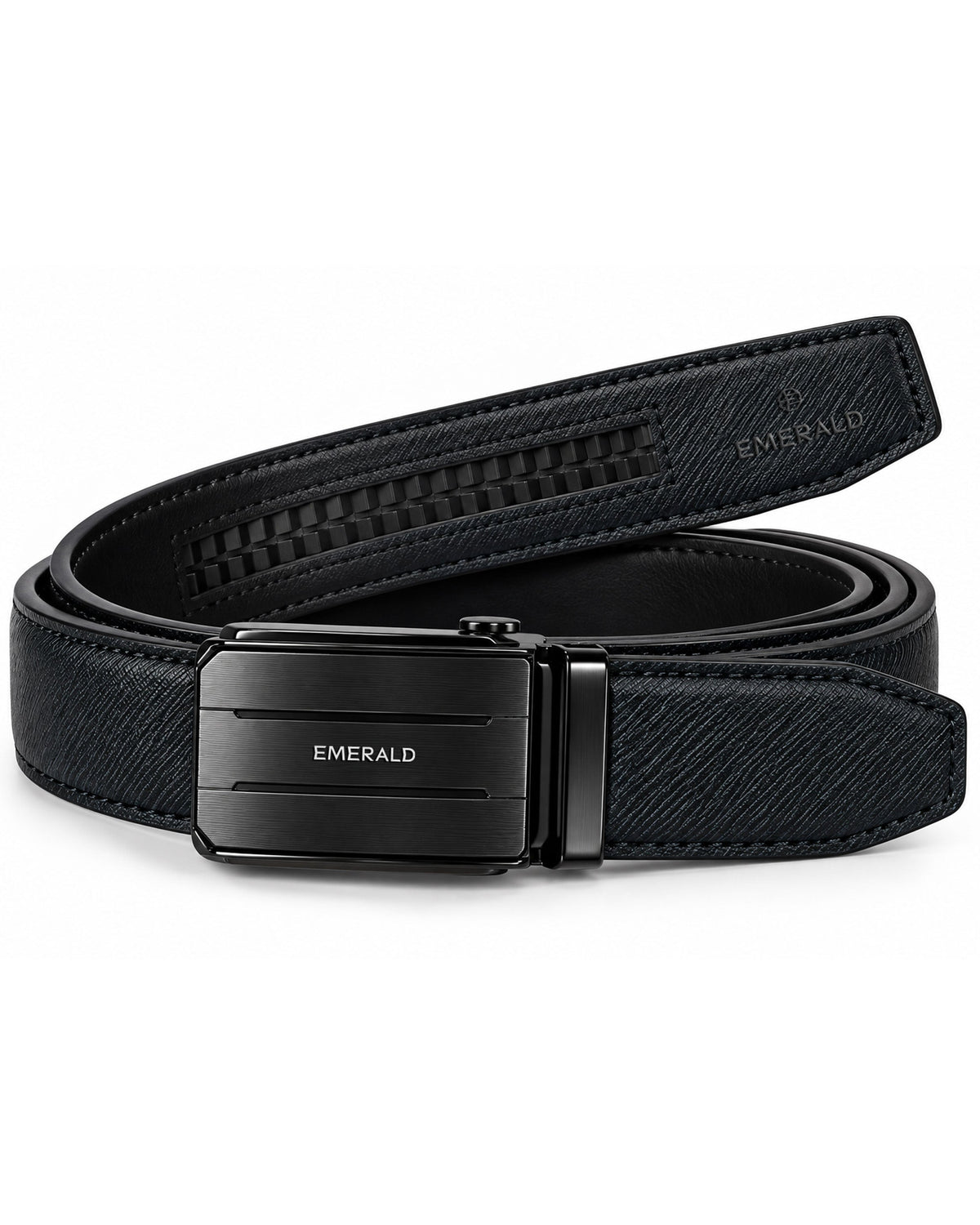 Emerald Textured Black Automatic Buckle Belt