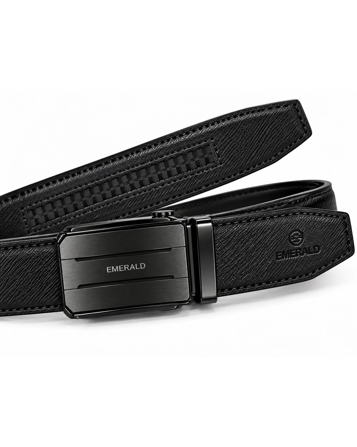 Emerald Textured Black Automatic Buckle Belt