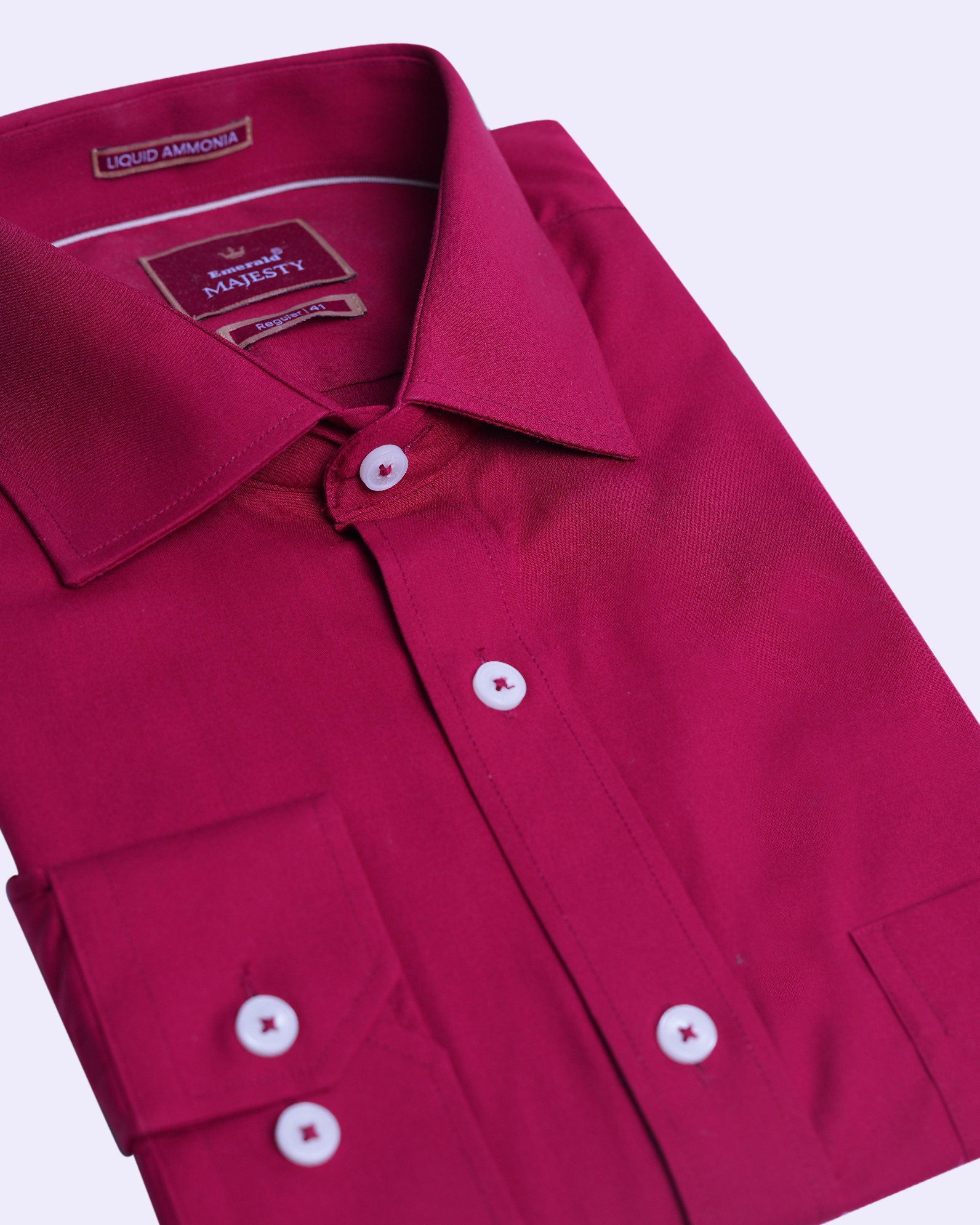 Emerald Majesty Plain Regular Fit - Scarlet