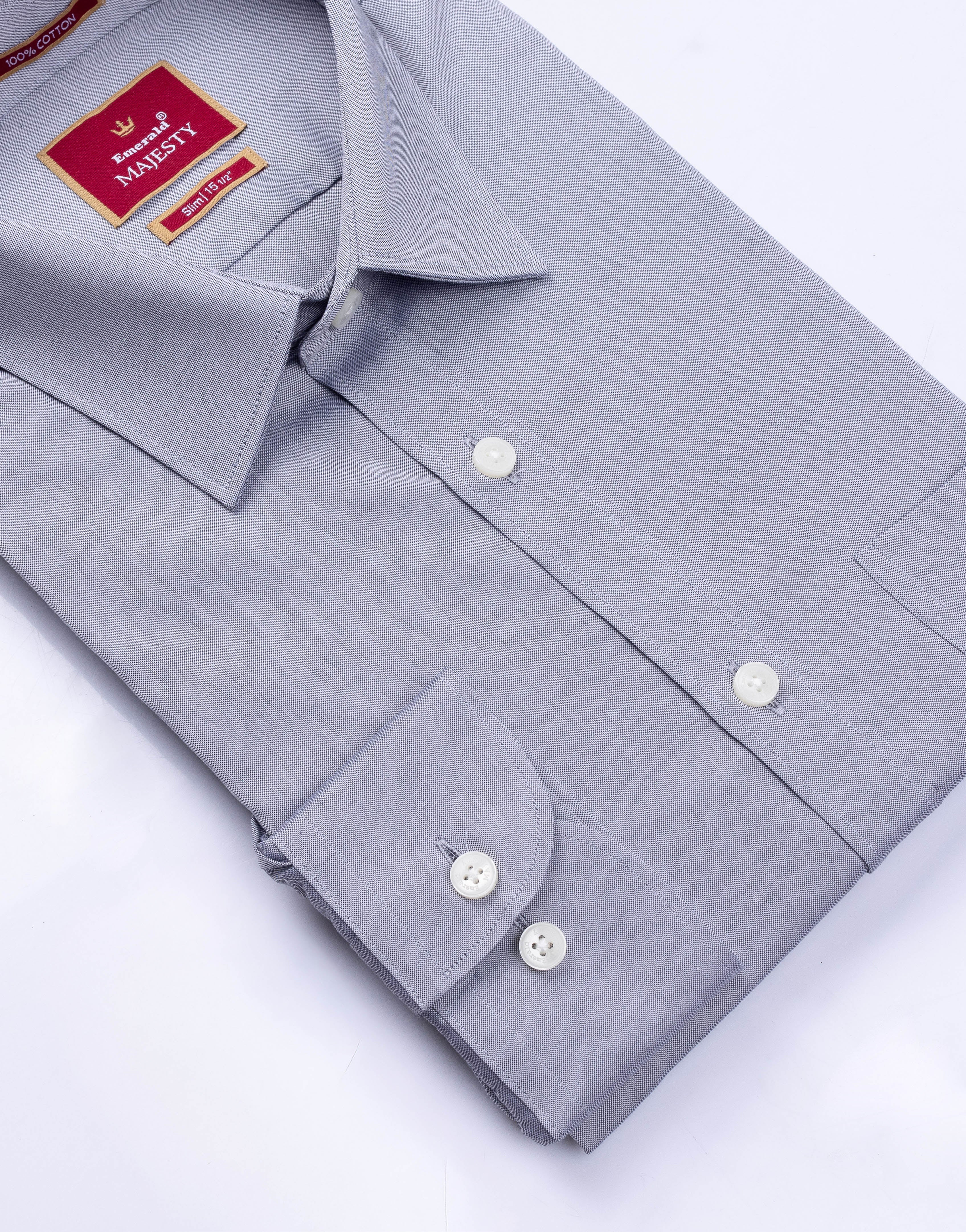 Emerald Majesty Plain Slim Fit Full Sleeve