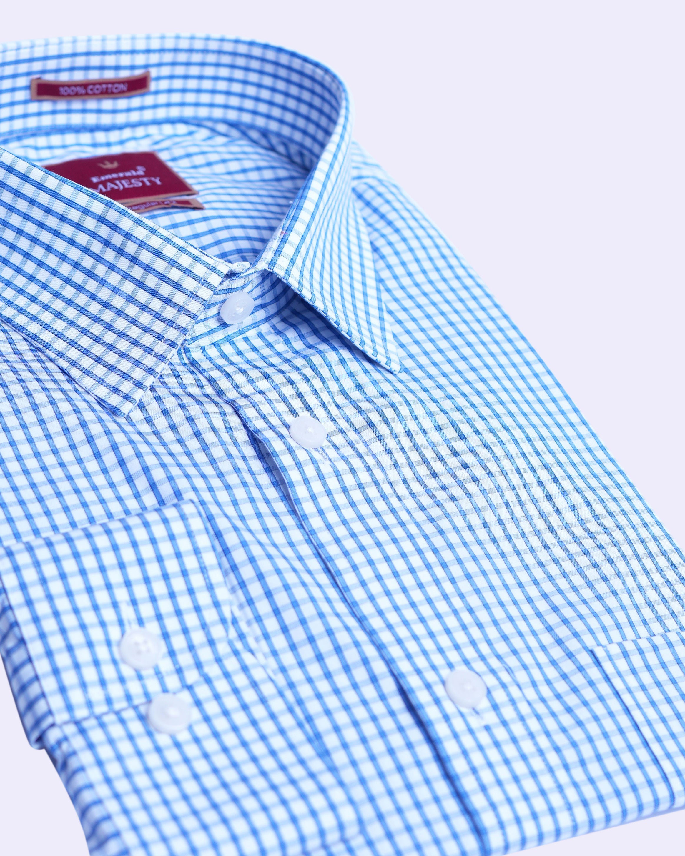 Emerald Majesty Checks Regular Fit - Navy
