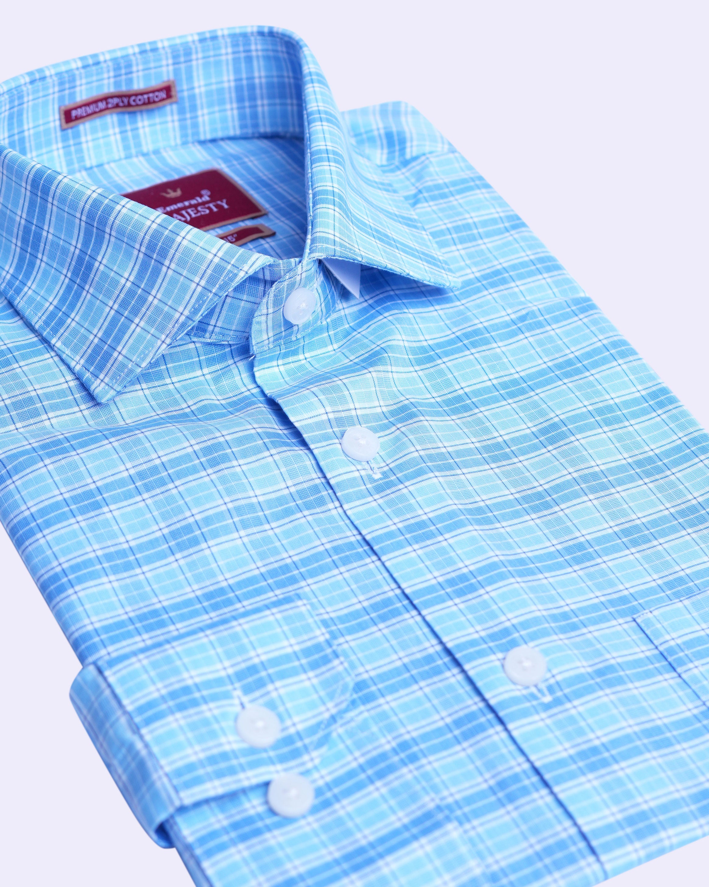 Emerald Majesty Checks Slim Fit - True Navy