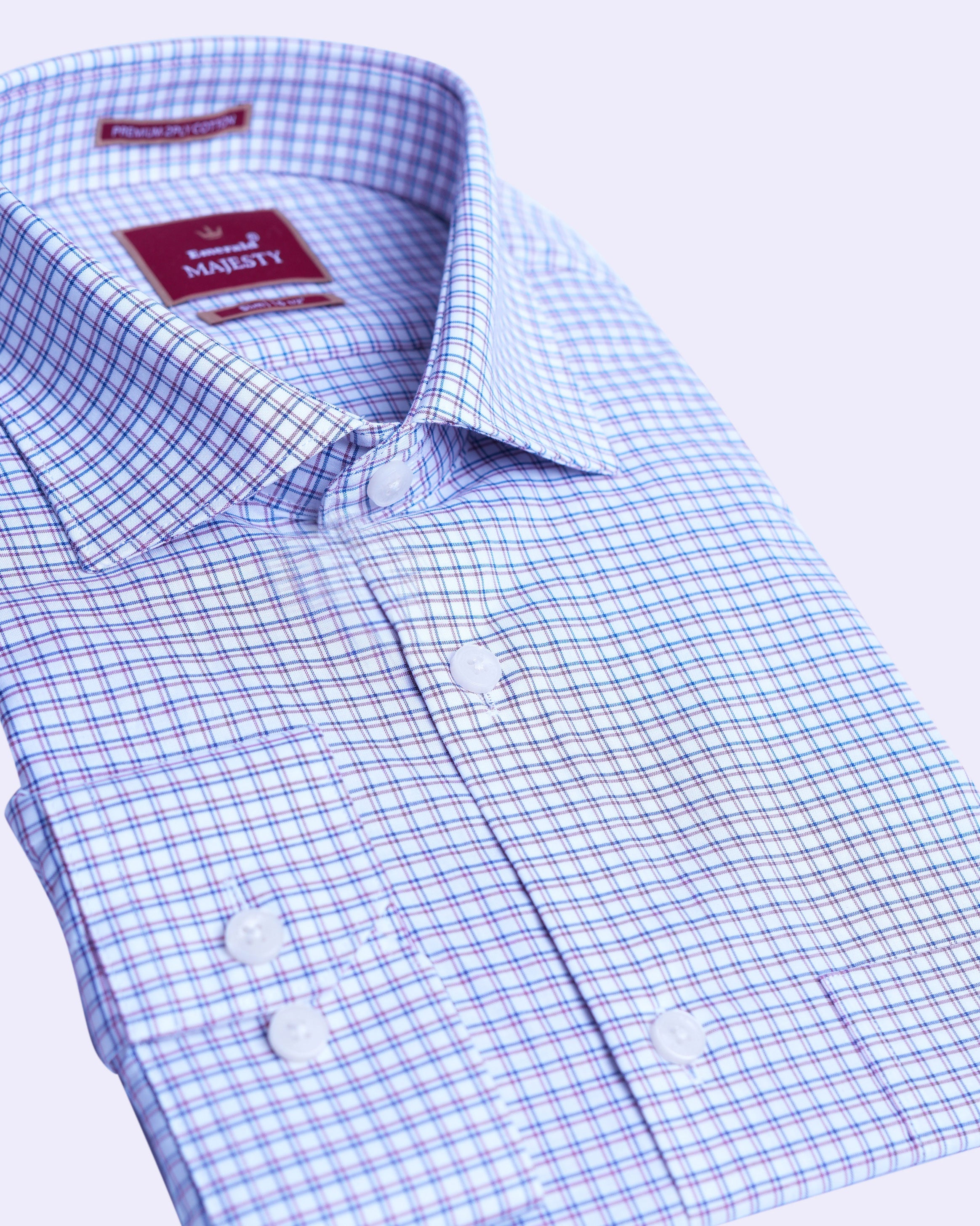 Emerald Majesty Checks Slim Fit - Red