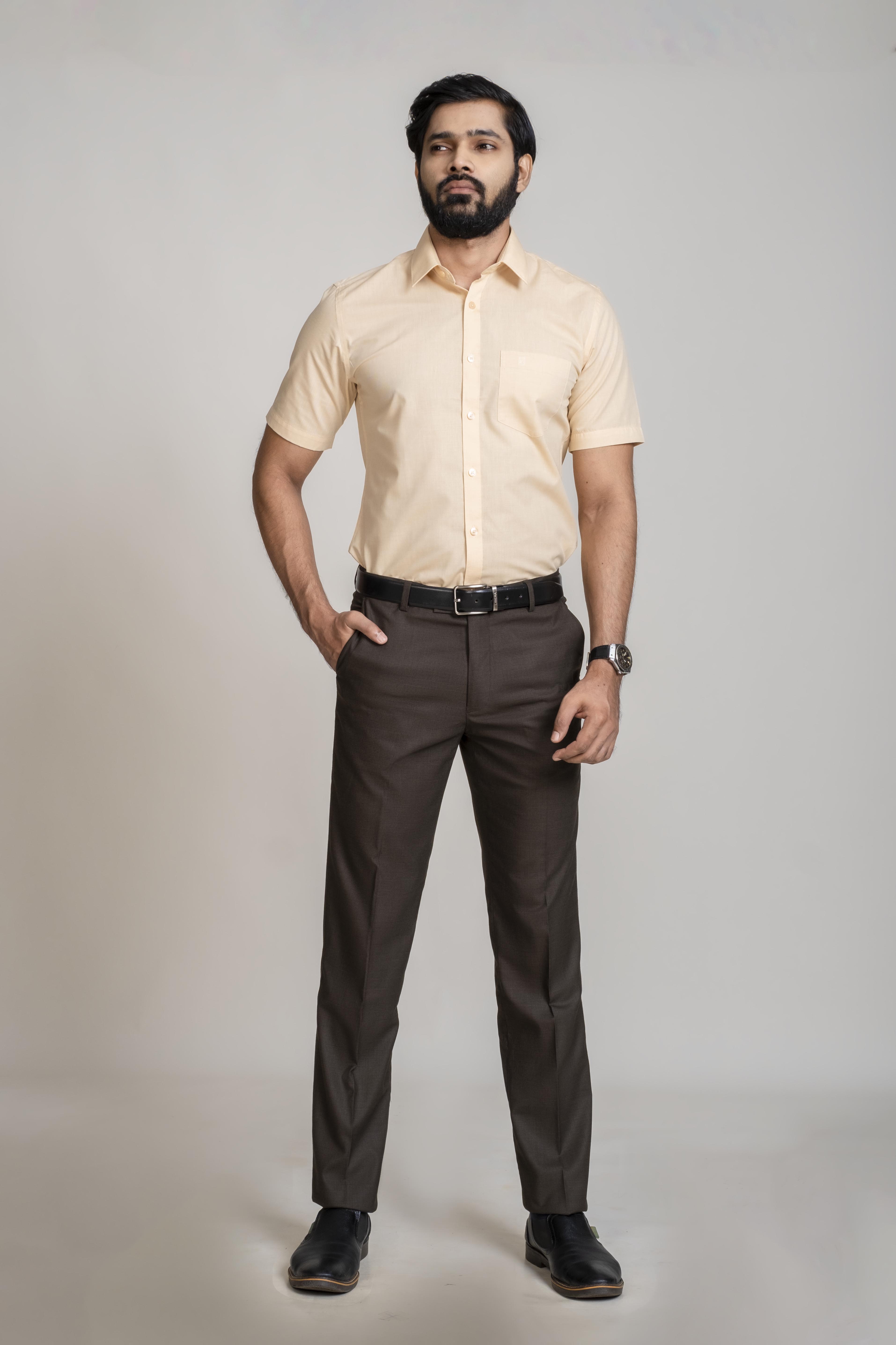 Emerald Trouser Checks Slim Fit - Brown