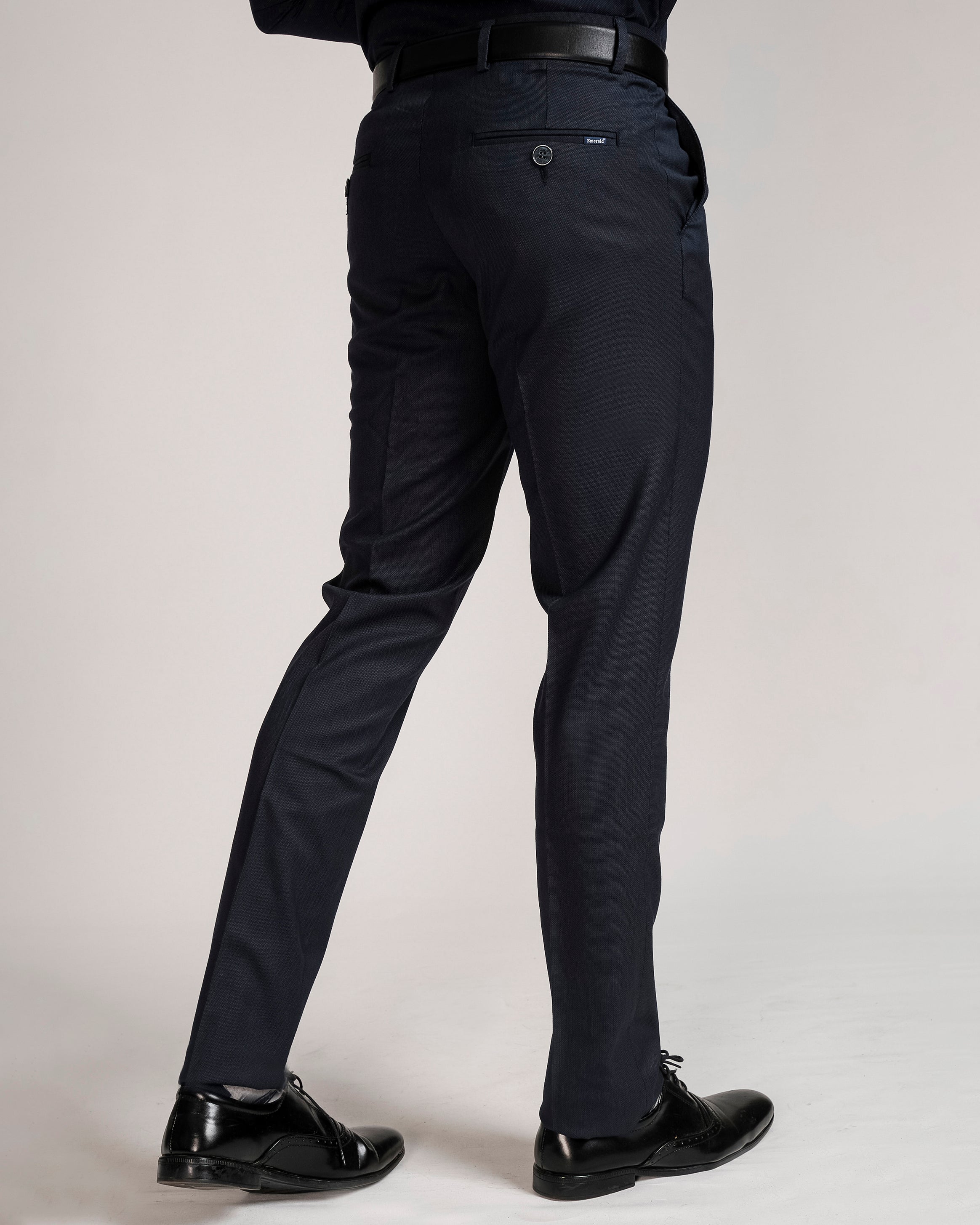 Emerald Trouser Dobby Class One Tapered Fit-Navy