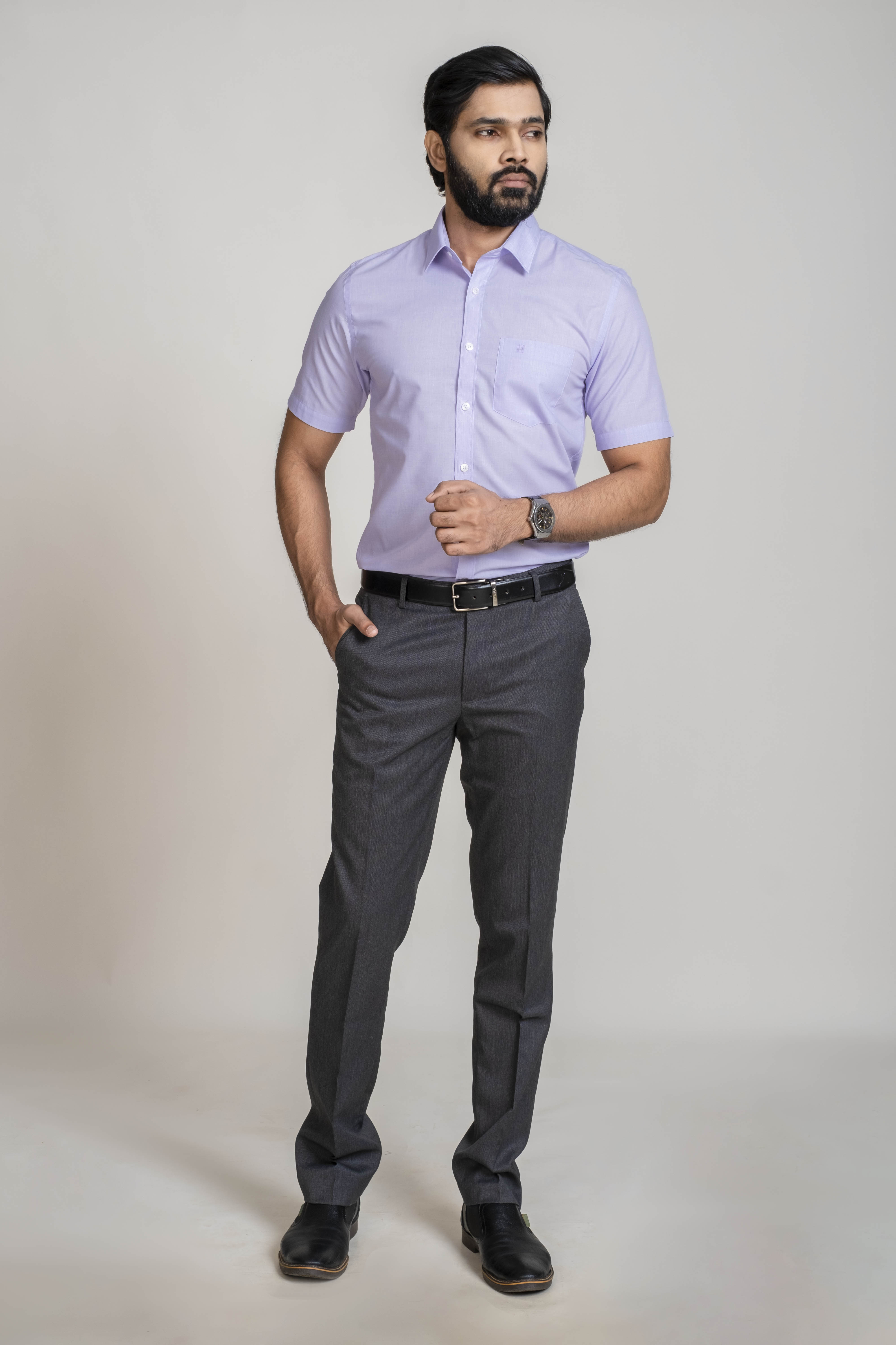 Emerald Trouser Dobby Slim Fit - Charcoal