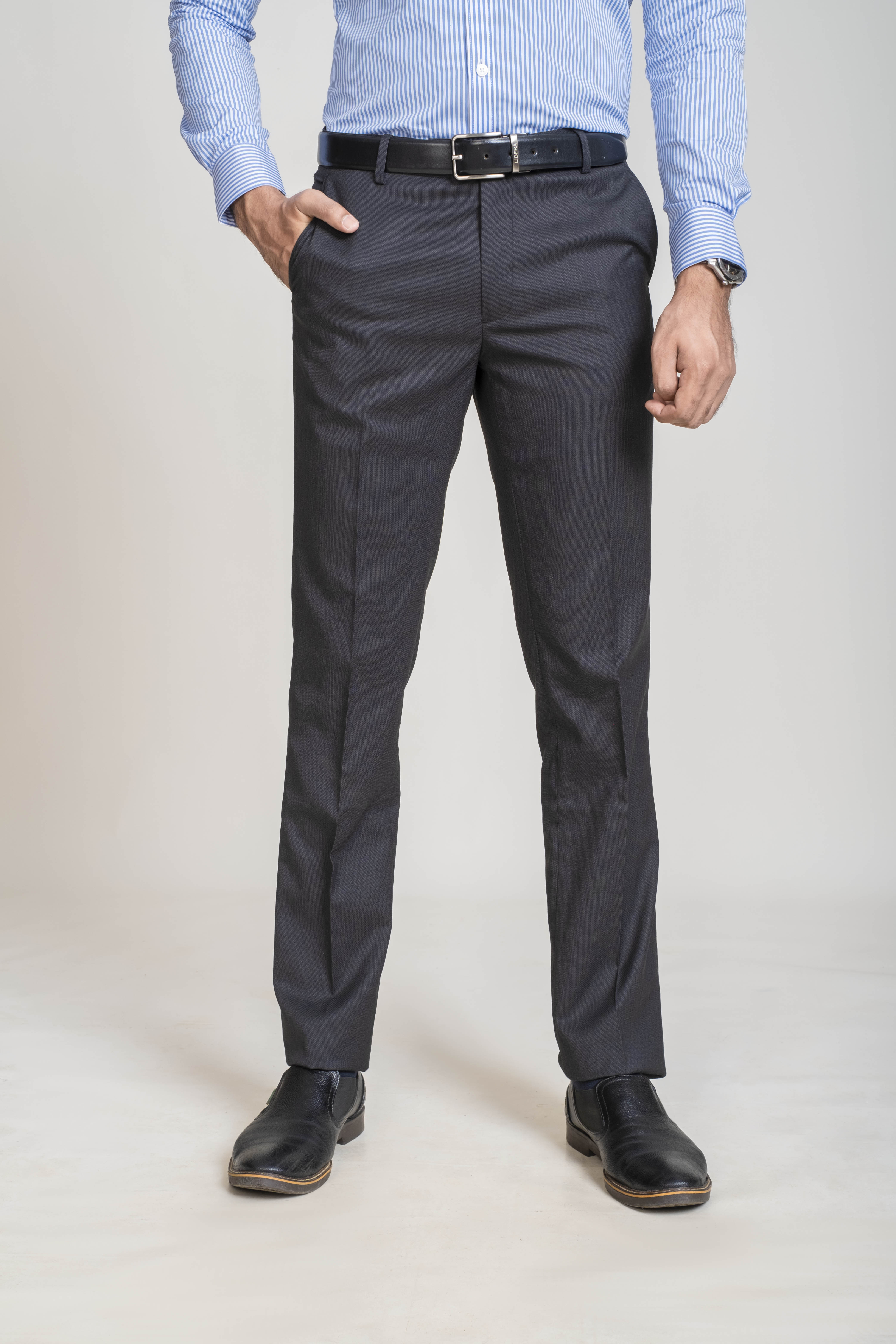 Emerald Trouser Dobby Slim Fit - Black