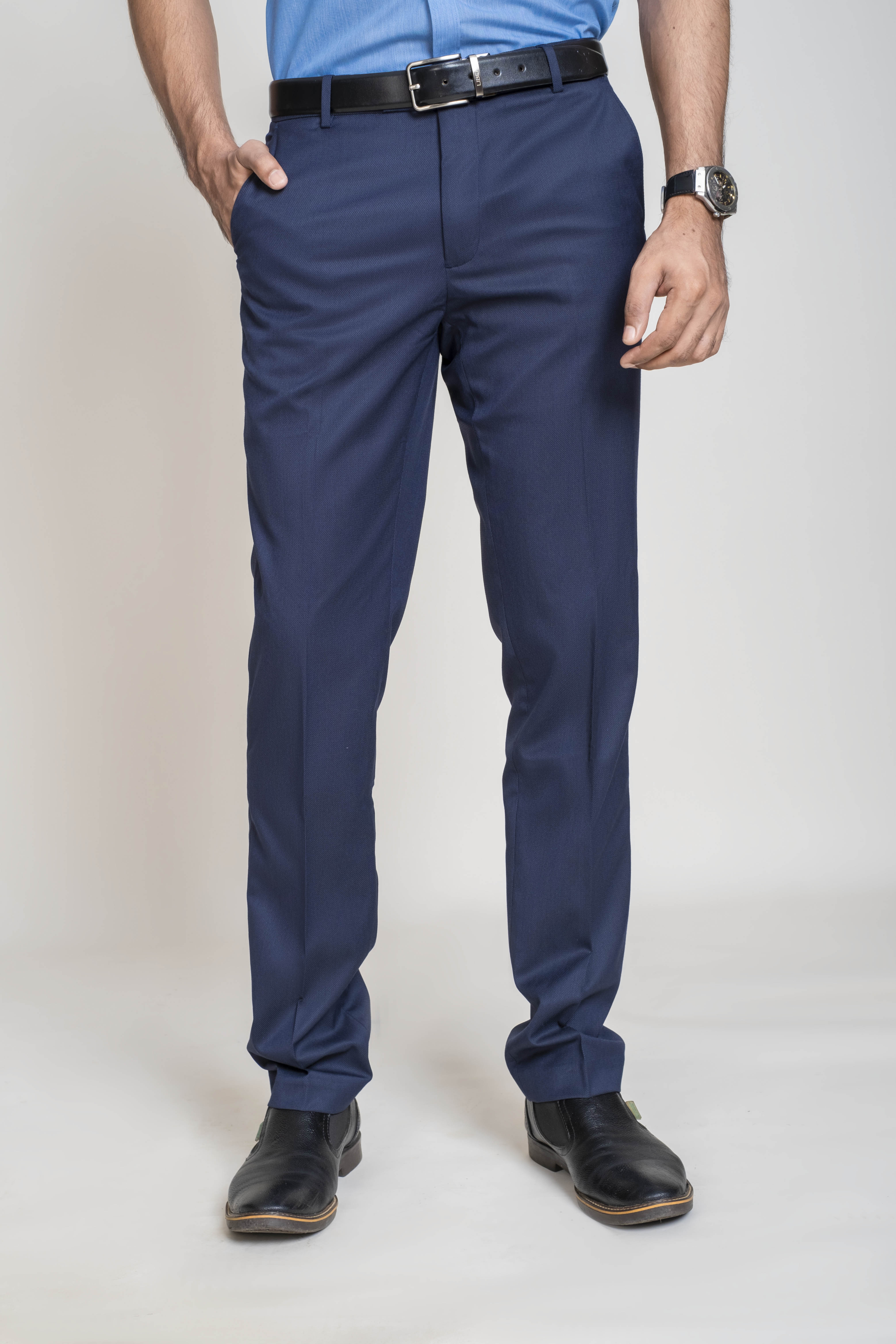 Emerald Trouser Dobby Slim Fit - Navy