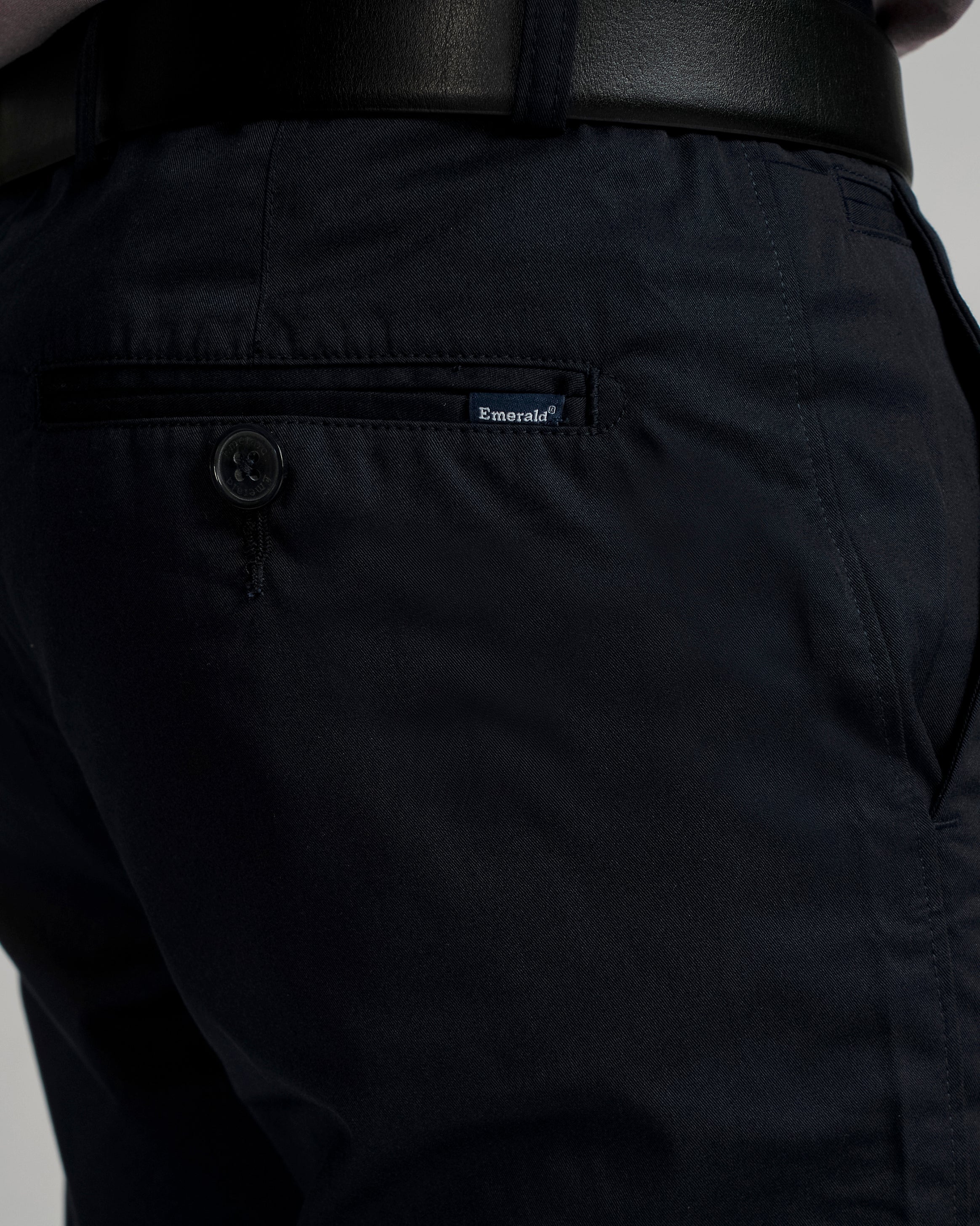 Emerald Chino Trouser Plain Slim Fit-Blue Estate
