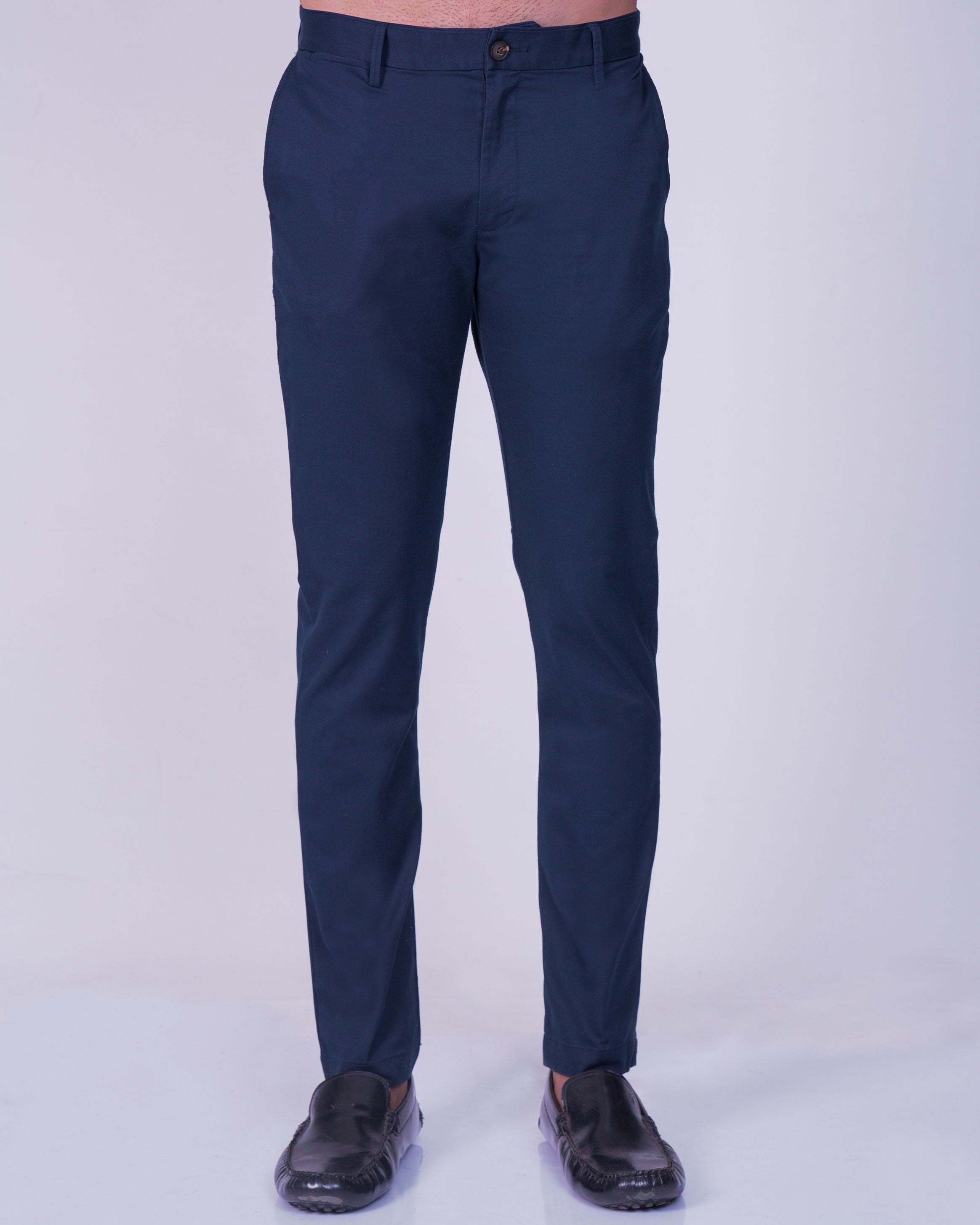 Emerald Chino Z Plain Slim Fit-Enamel Blue