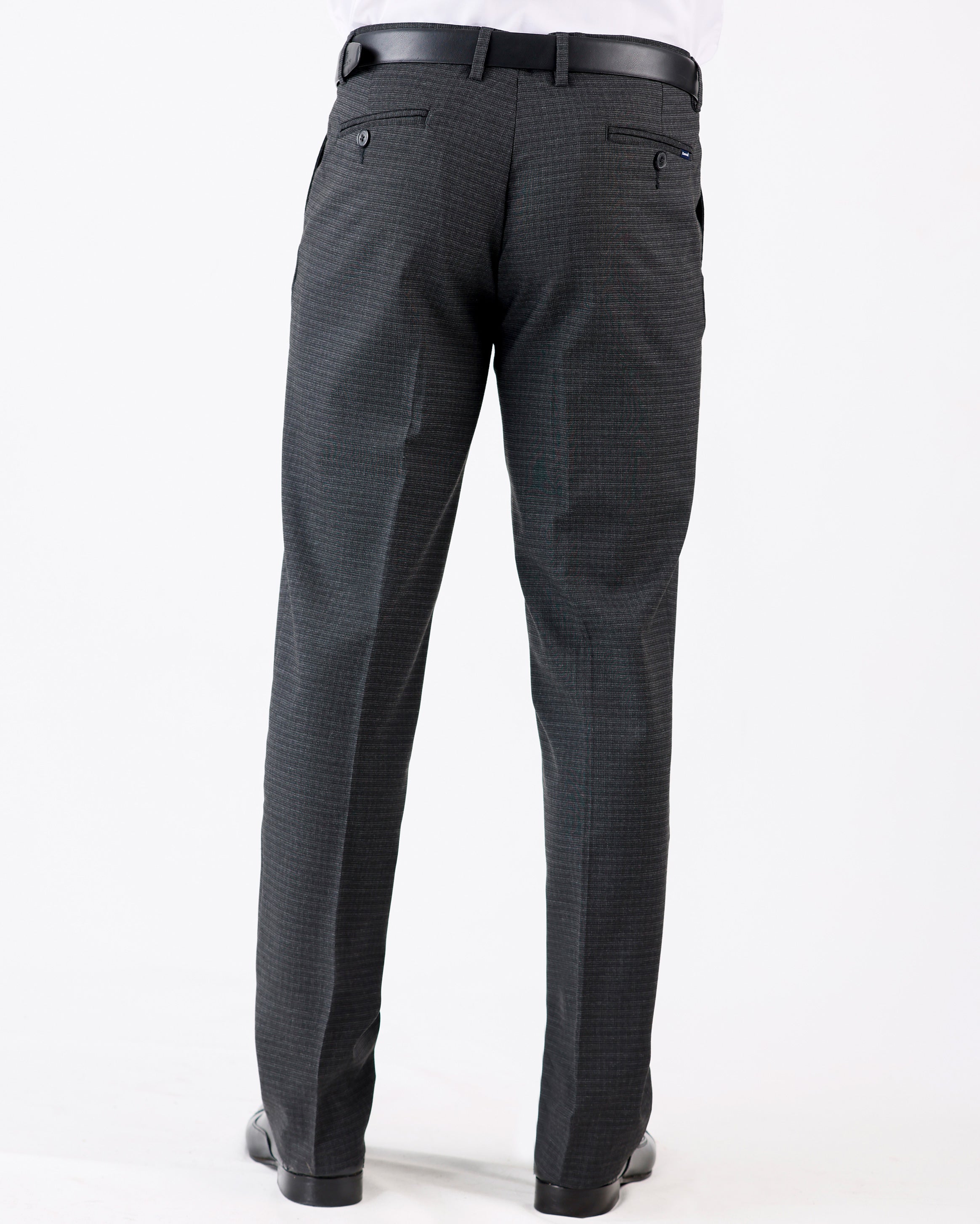 Emerald Formal Trouser Checks Slim Fit-Black