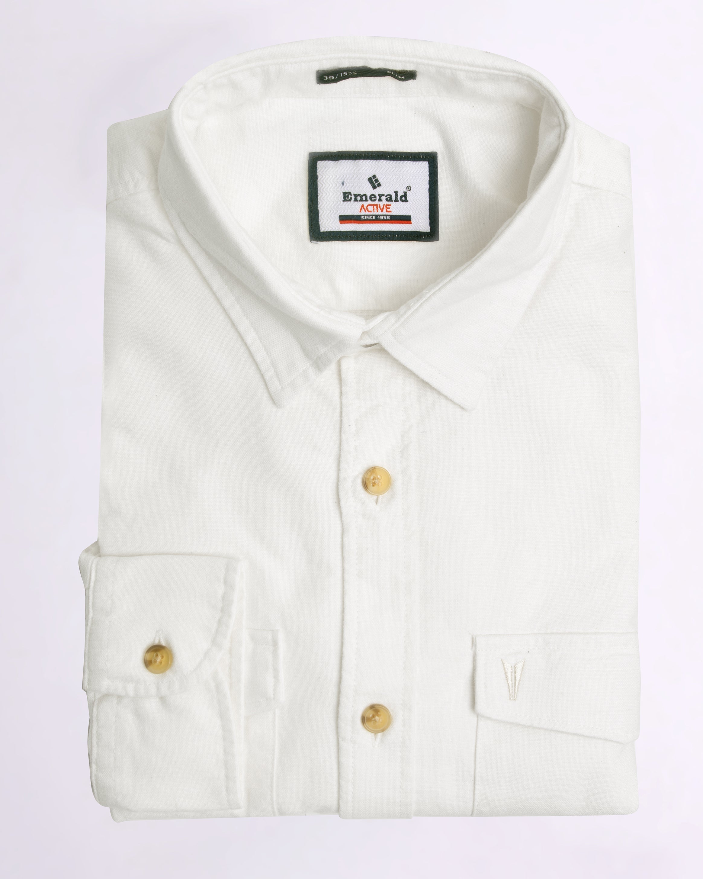 Emerald Active Double Pocket Slim Fit-Egret