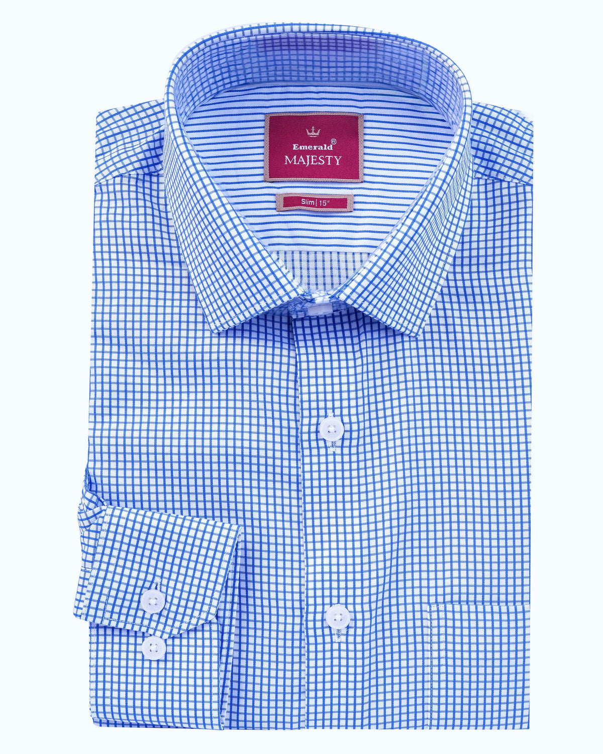Majesty Checks Slim Fit - Vista Blue