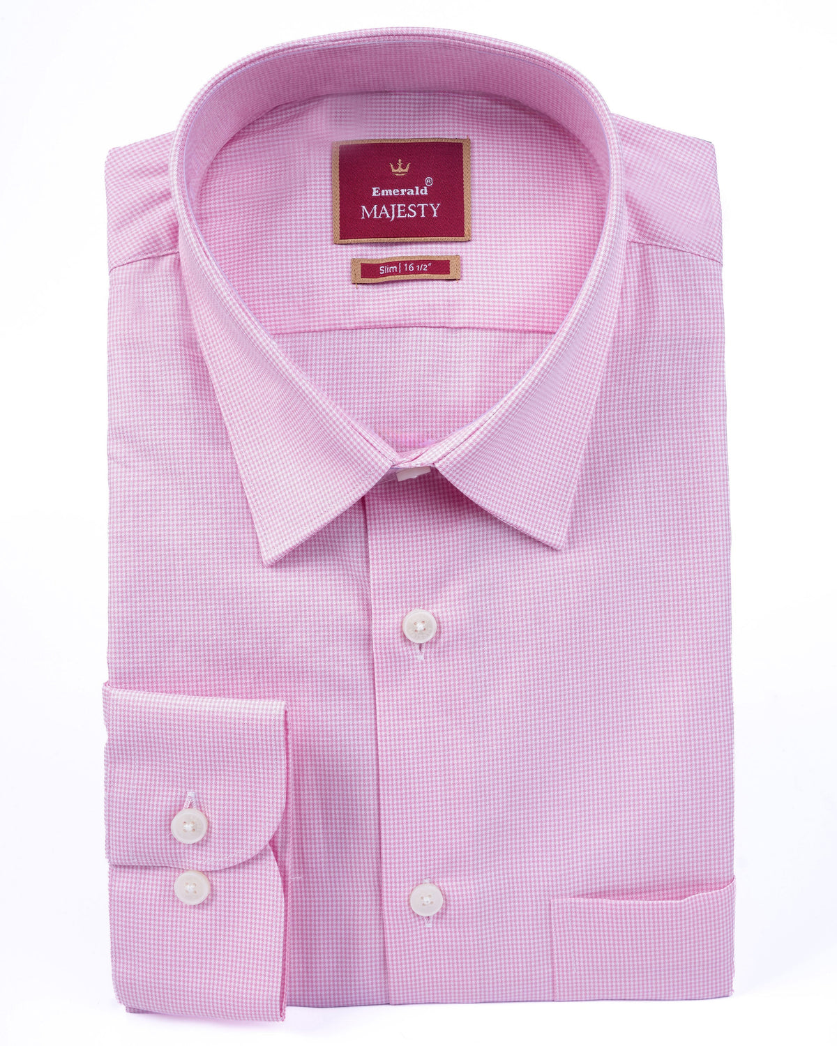 Majesty Micro Checks Slim Fit - Light Pink