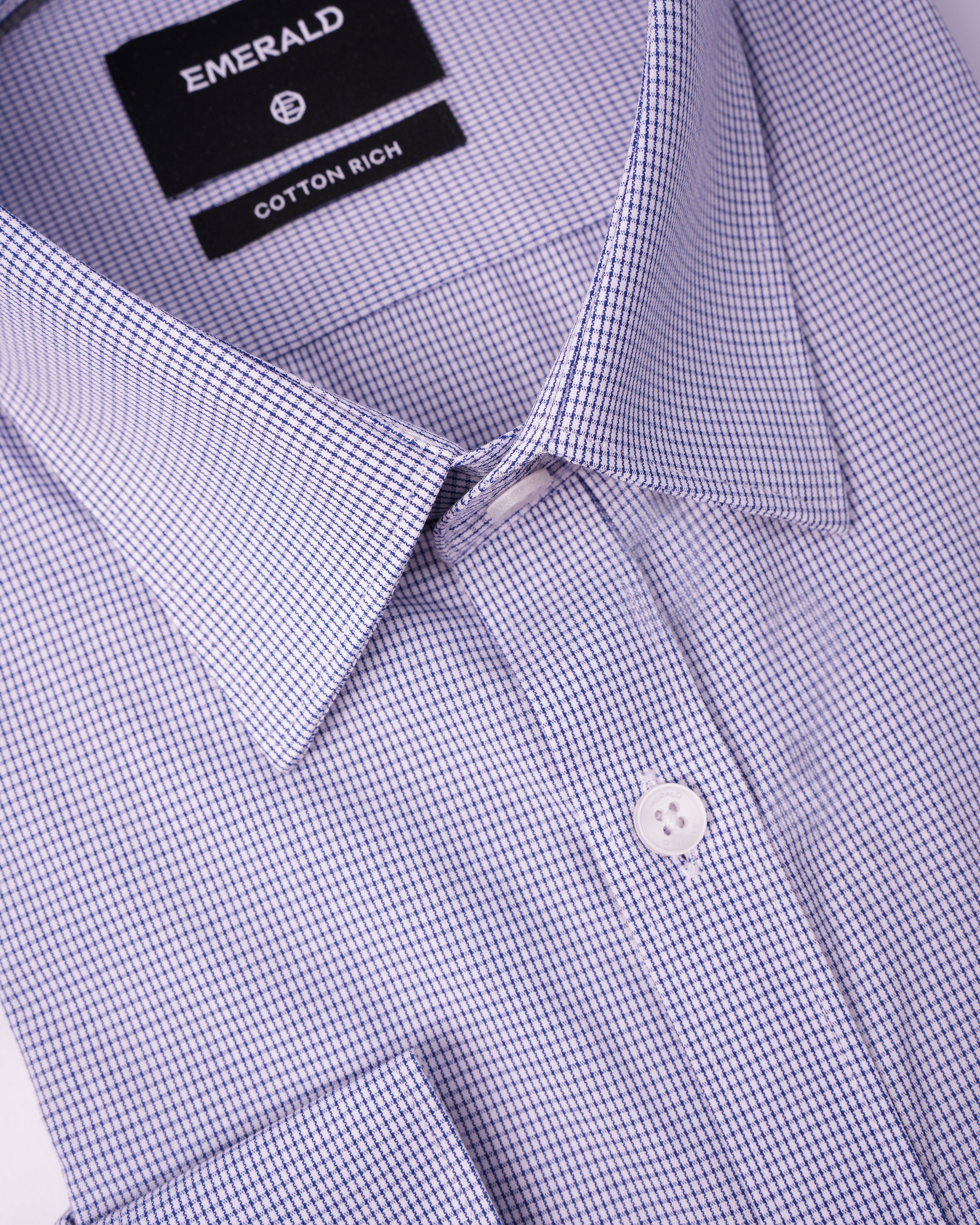 EMERALD FORMAL MICRO CHECKS SLIM FS-Baby Blue