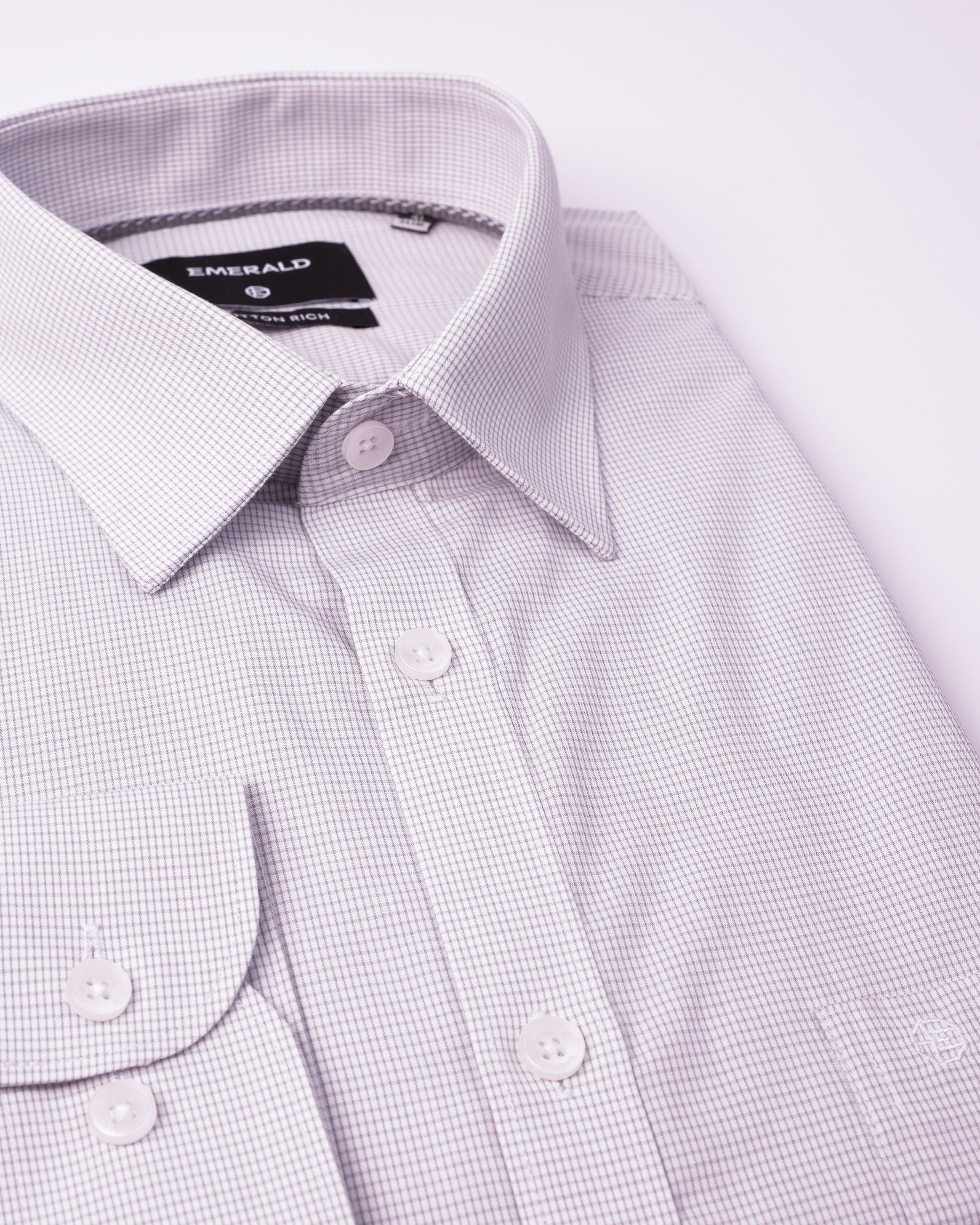 EMERALD FORMAL MICRO CHECKS SLIM FS-Cloud Burst